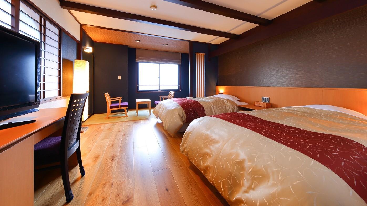 Japanese, Modern, Guest Room, Twin Beds, Beach Side
