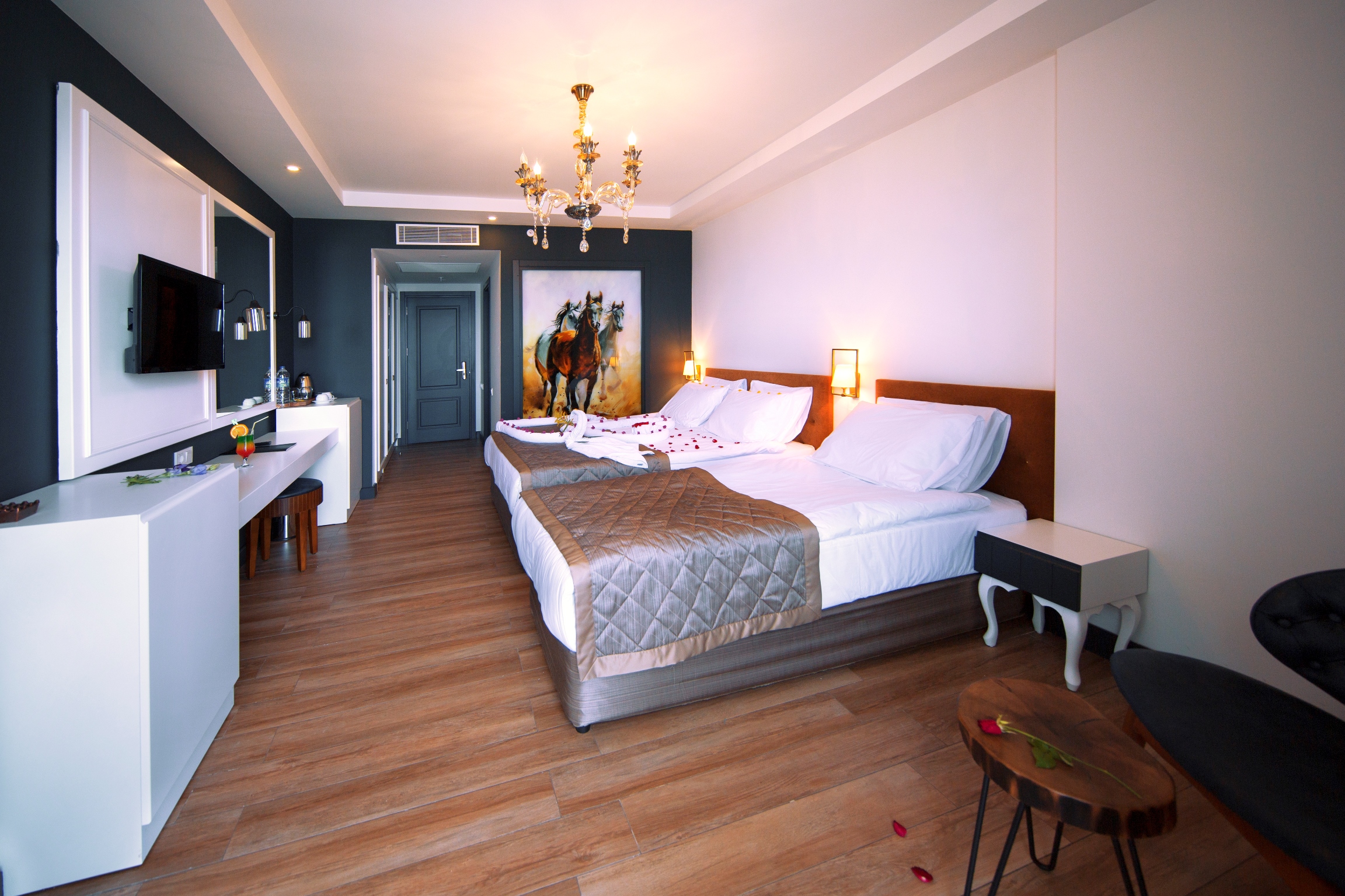 Room, Single, Double Bed, Side Sea View