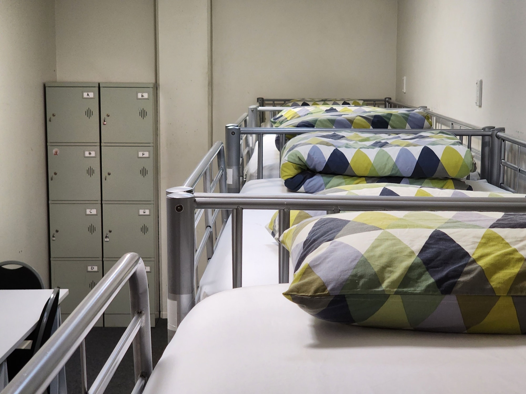 Female Dorm, Female Only, Basic, 4 Bunk Beds, No Window