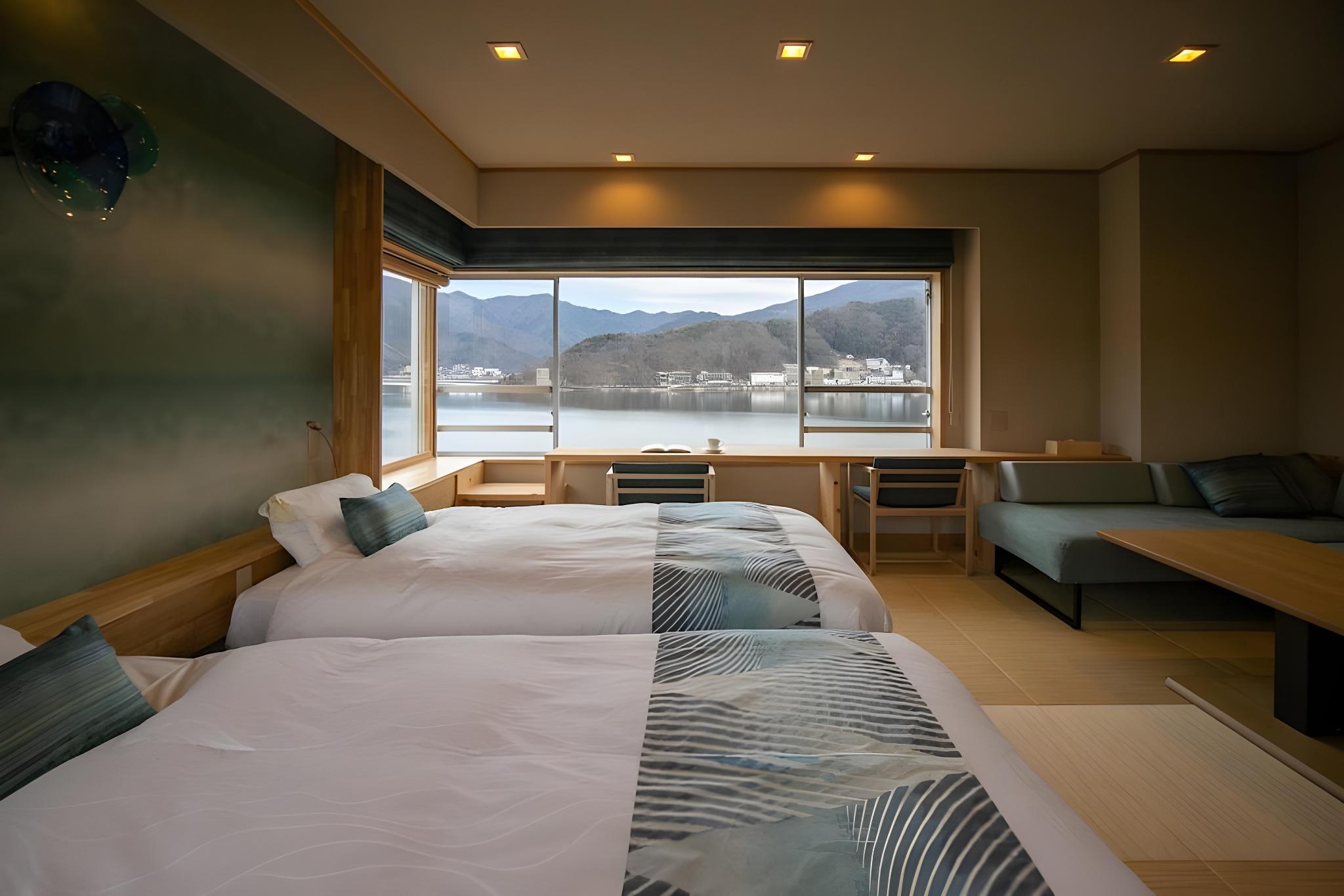 Room, Single Bed, Lake View, Tatami, Bathtub, Corner, Fuji Lake Hotel 2/2