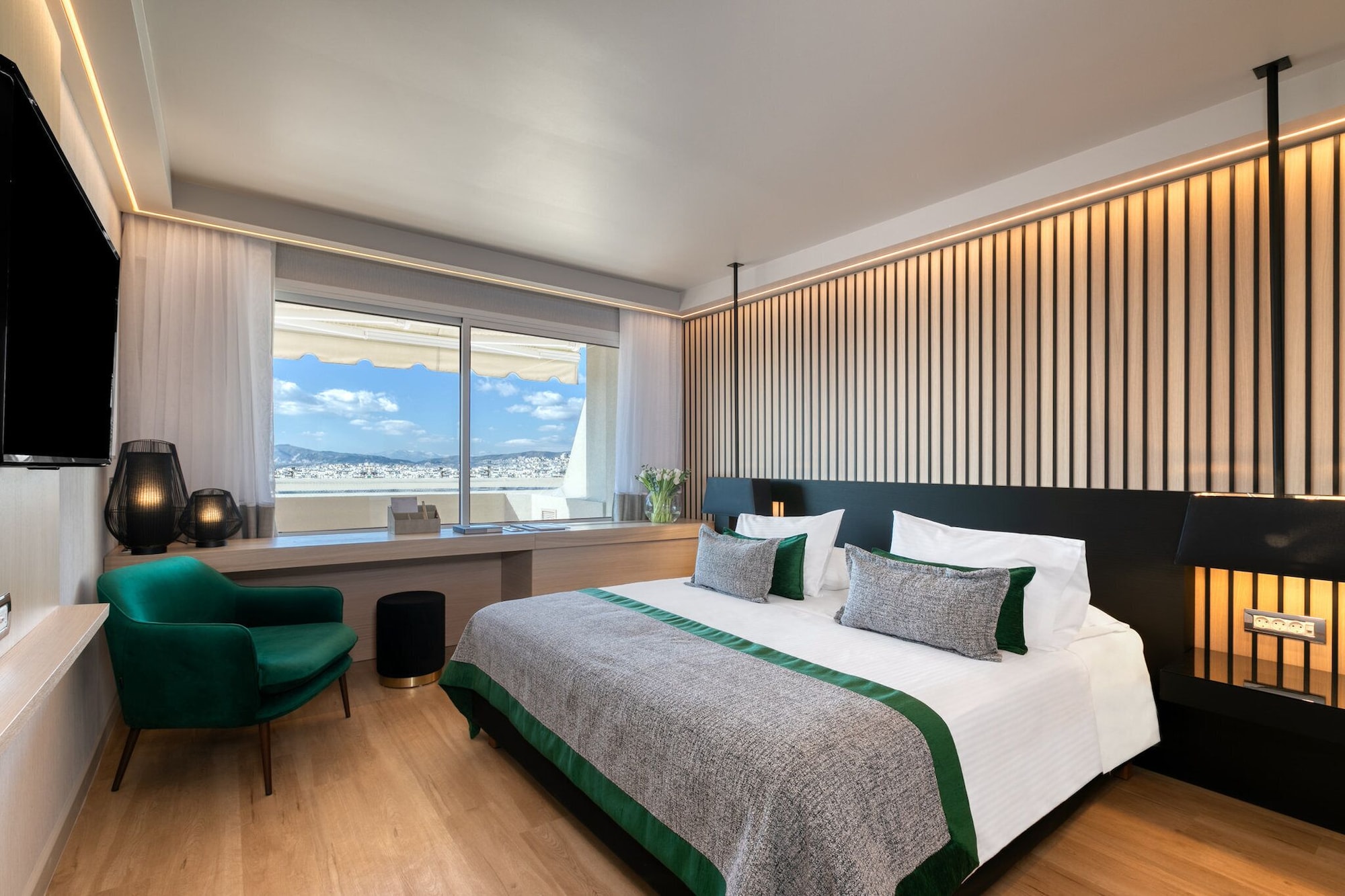 Divine, Suite, Queen Bed, Acropolis View