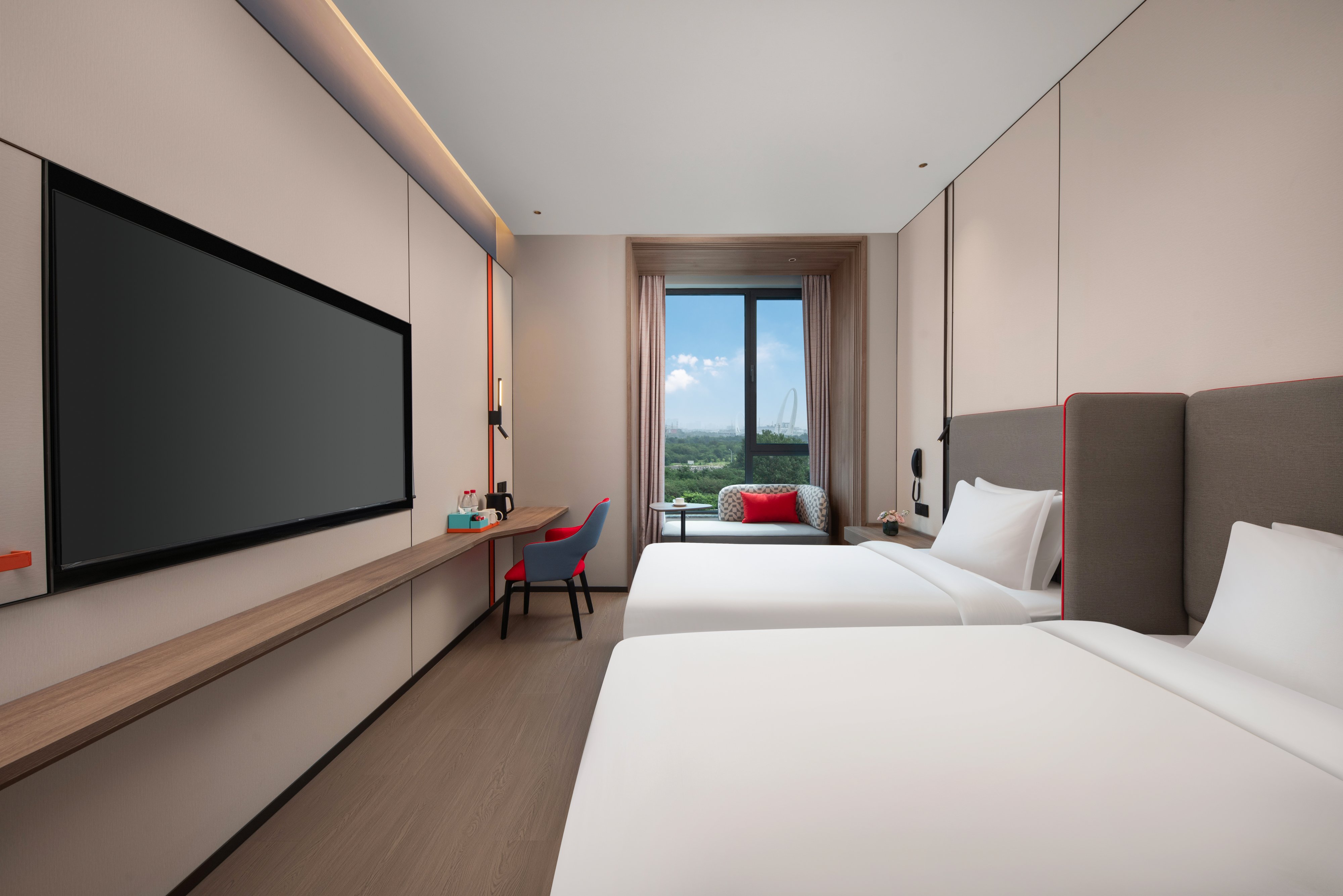 Standard, Twin Beds, City View