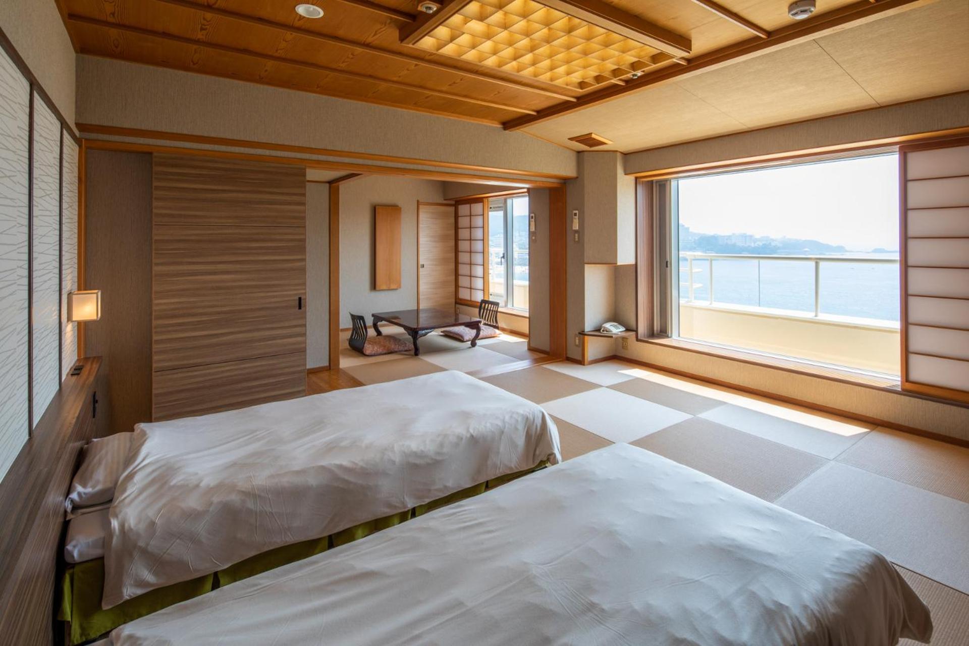 Twin Beds, Sea View, Aoi Kan
