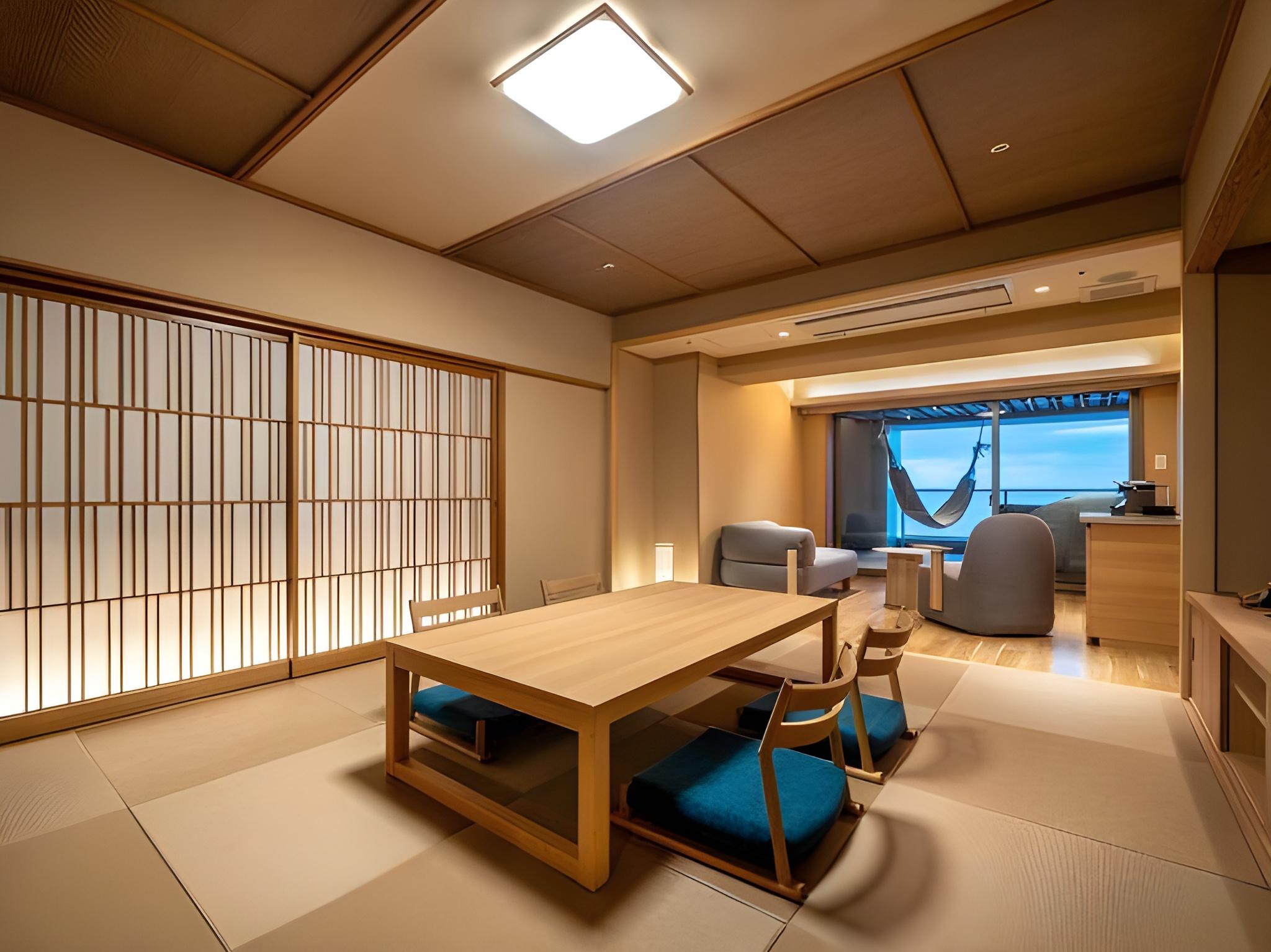 Semi Room, Japanese Western, 2 Semi Double Beds, Ocean View