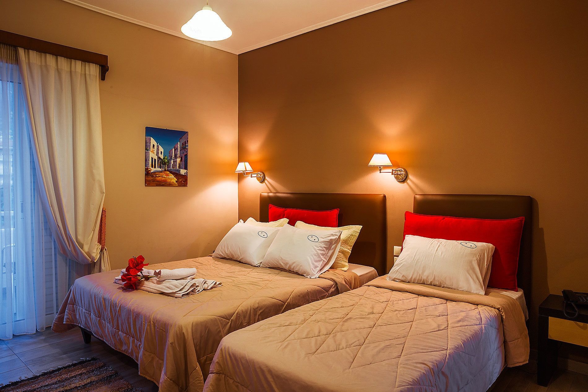 Room, Quadruple, Double and Bunk Bed, City View