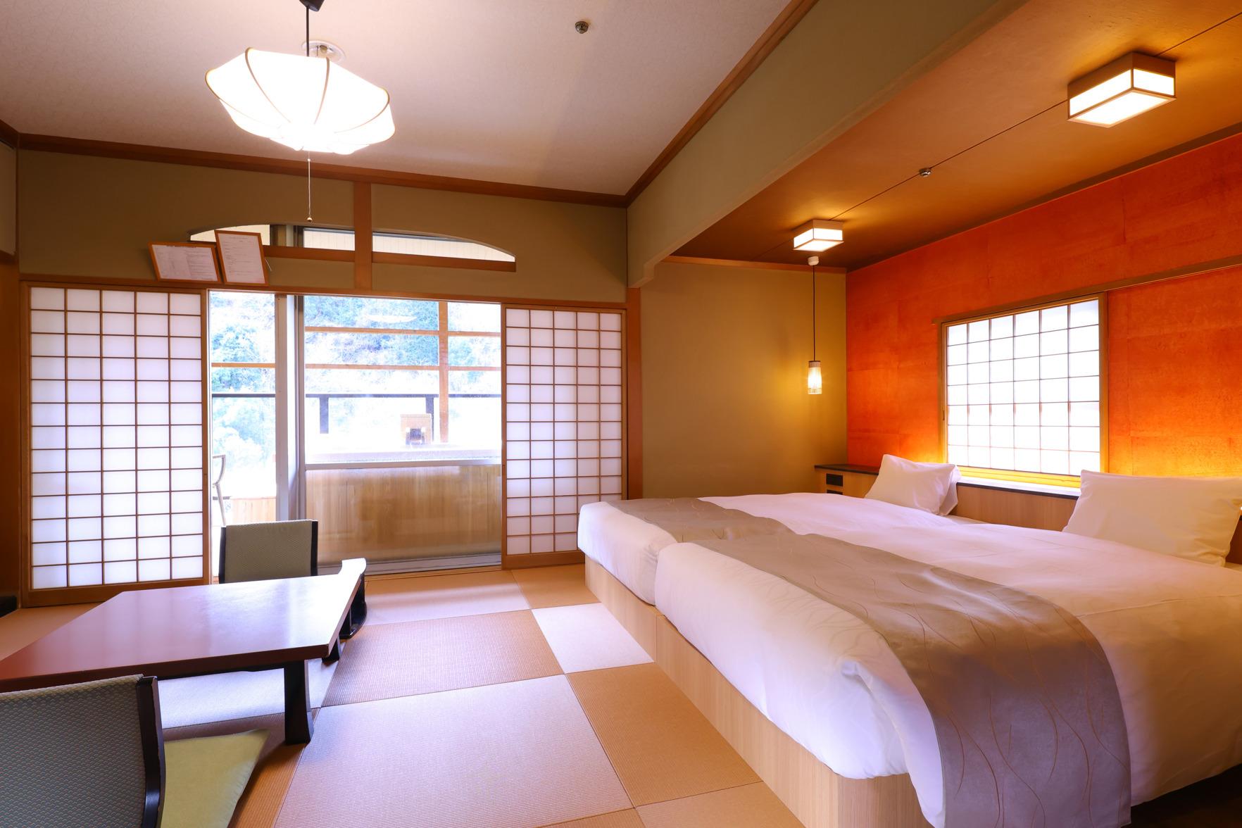 Japanese Western, Japanese, Twin Beds, Outdoor Bath
