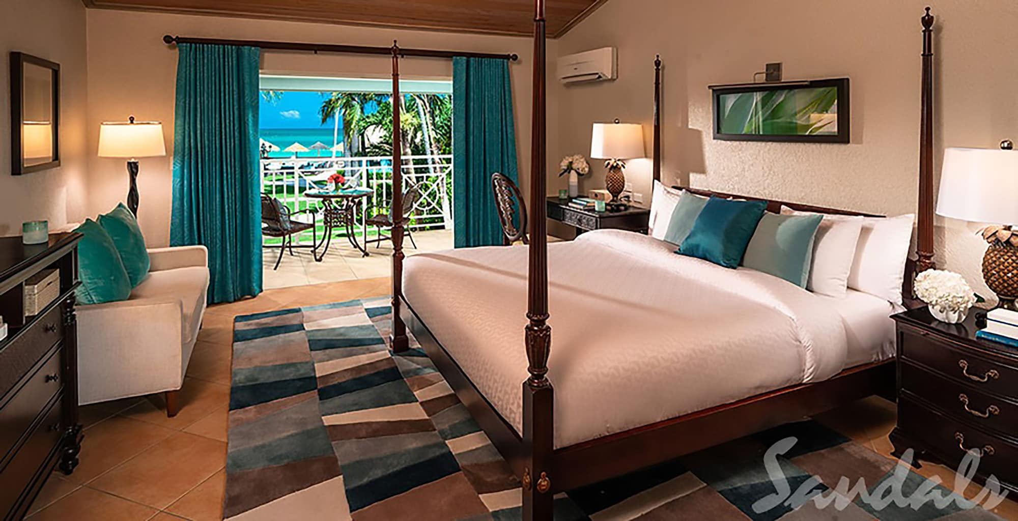 1 Bedroom, Caribbean, Suite, King Bed, Garden View, Terrace, Club Floor، Sandals Grande Antigua 3/3
