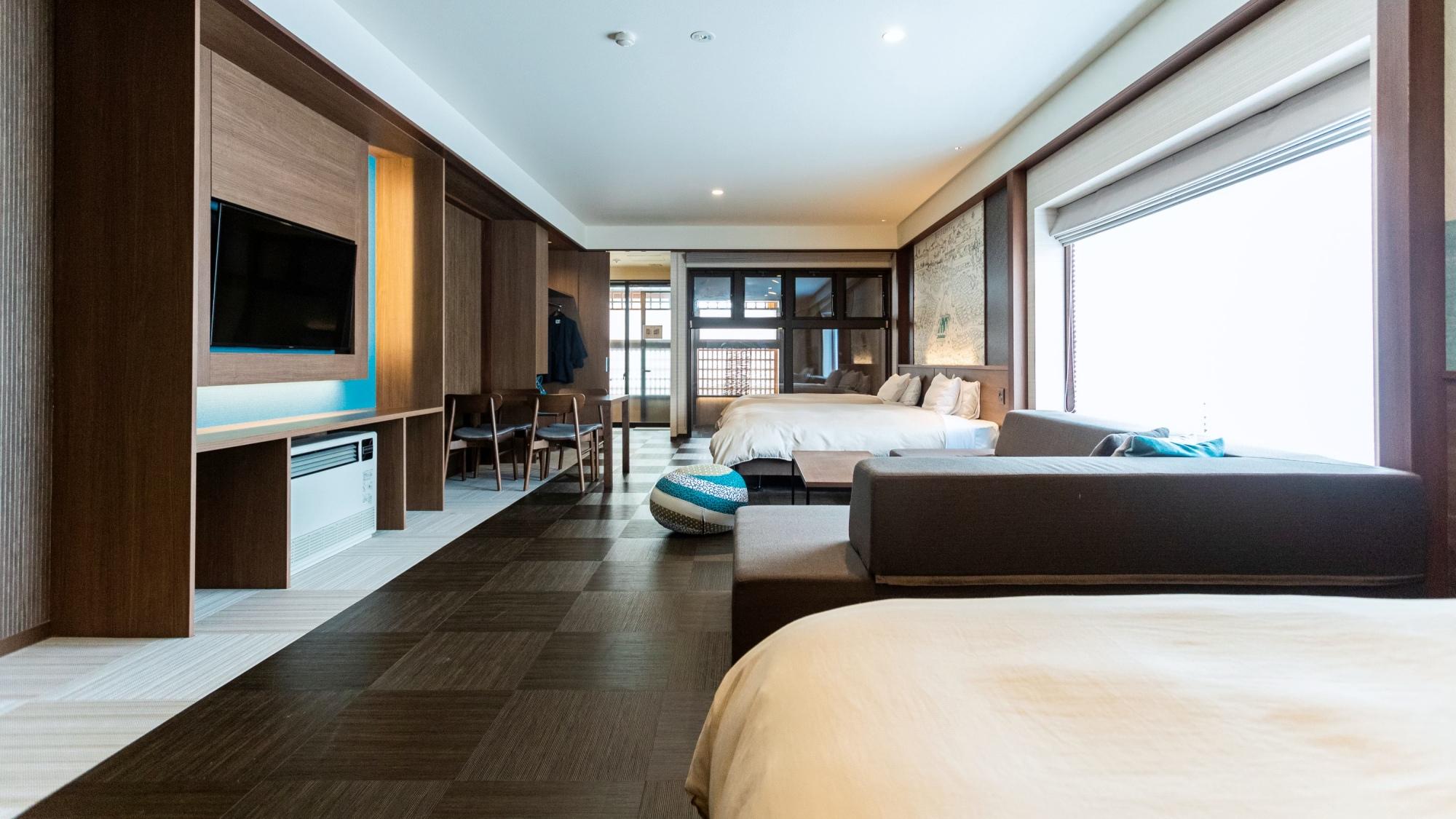 Mini, Deluxe, Twin Beds, Outdoor Bath, Kitchen