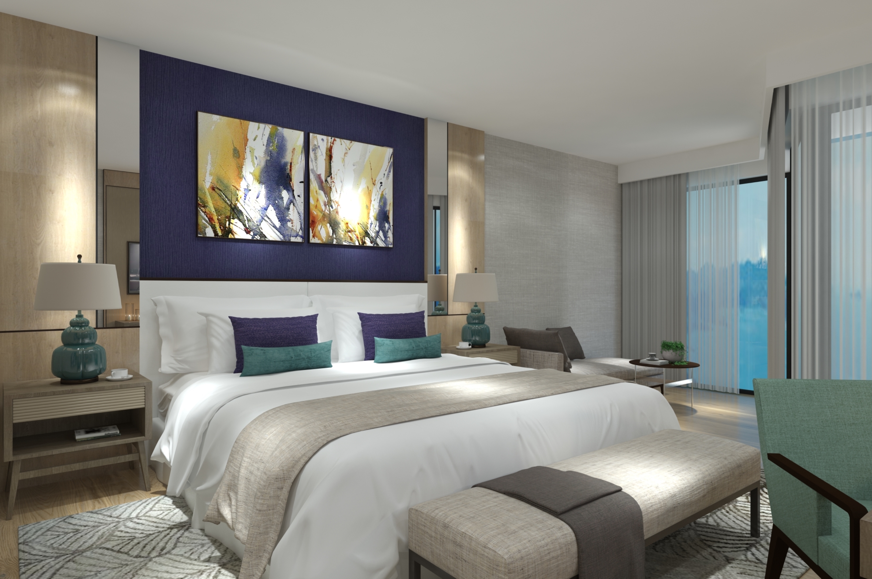 Deluxe, Double Bed, Land View