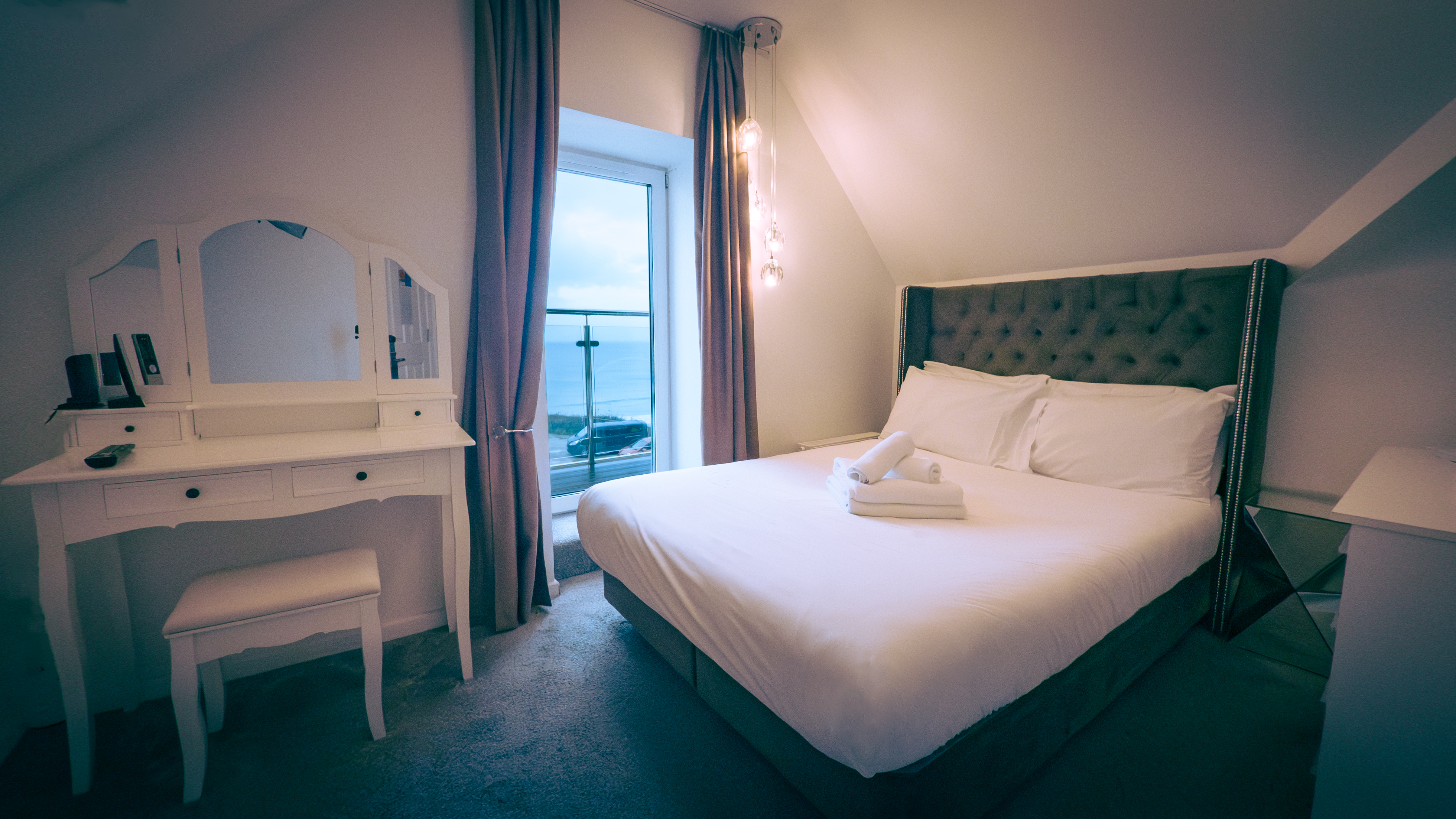 غرفة بسرير مزدوج بإطلالة على البحر، OYO Newquay Beach Hotel 3/5