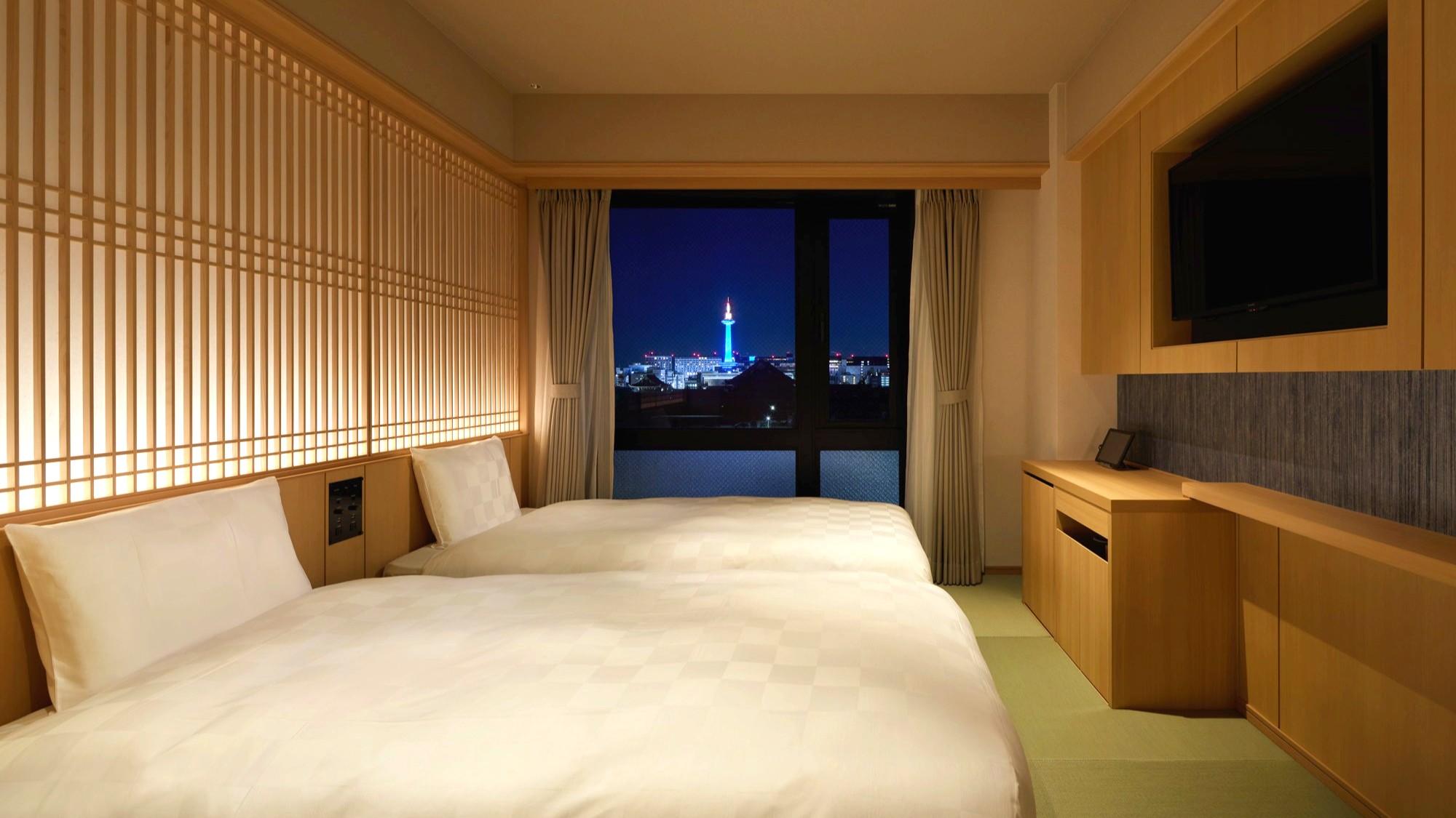 Deluxe, Twin Beds, Kyoto Tower View, Tower View