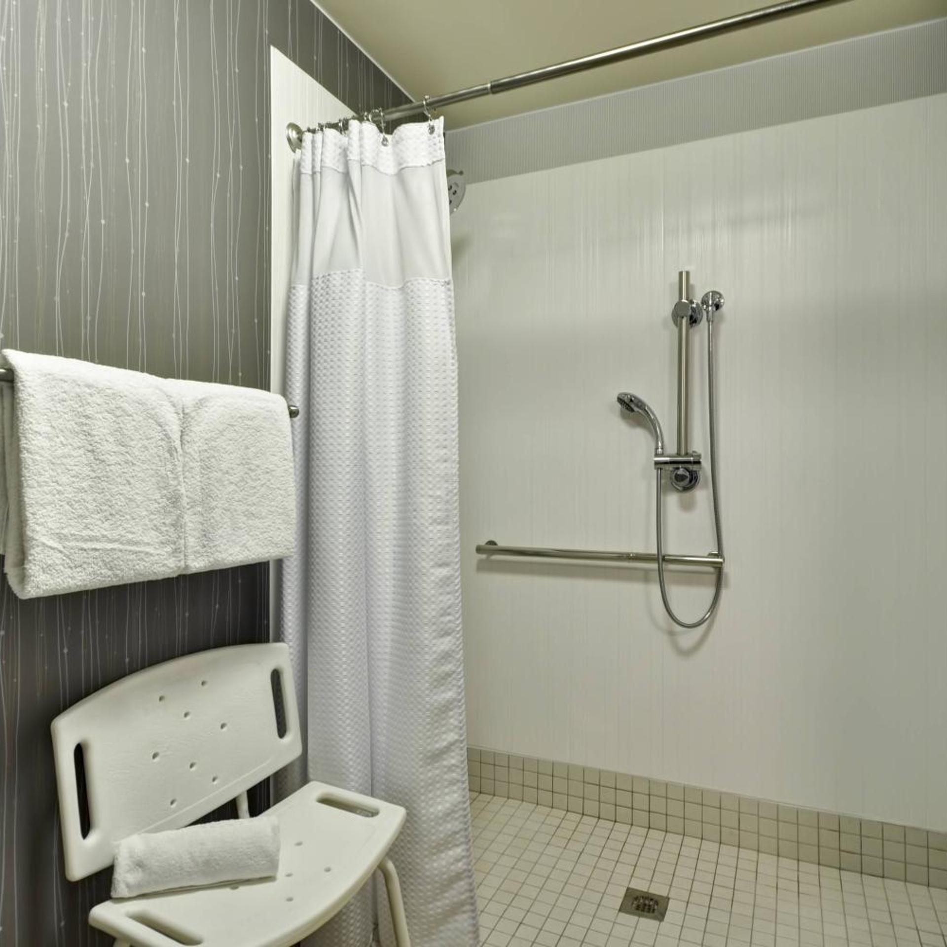 غرفة بسرير كينج مع أريكة بحوض استحمام لذوي الإعاقة، Courtyard By Marriott Dallas Medical Market Center 4/4