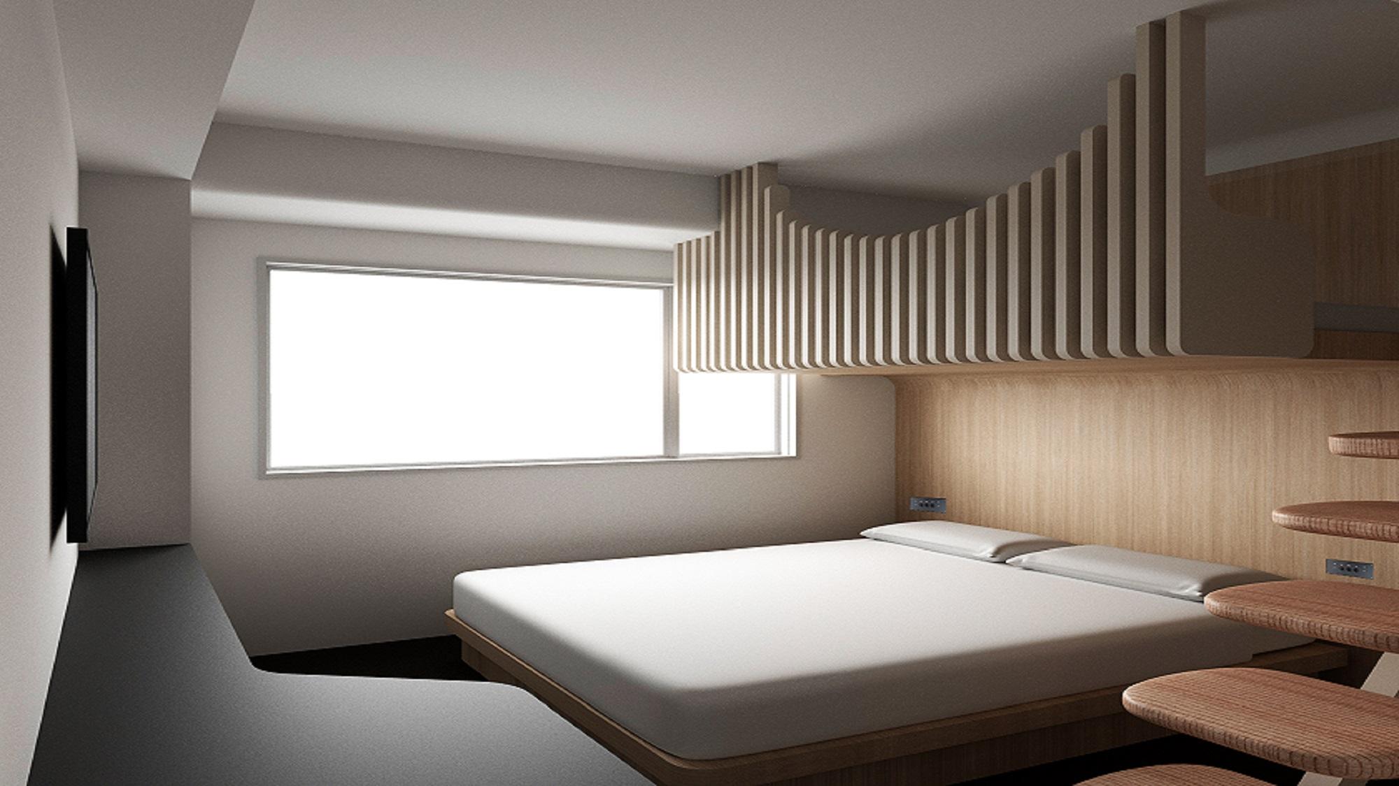 Standard, Twin Beds, Night View