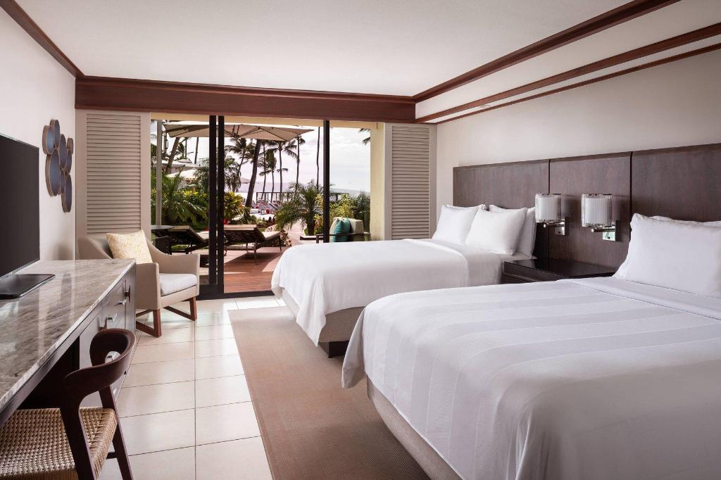 Lanai, Guest Room, 2 Queen Beds, Ocean View, Sun Deck, Ground Floor