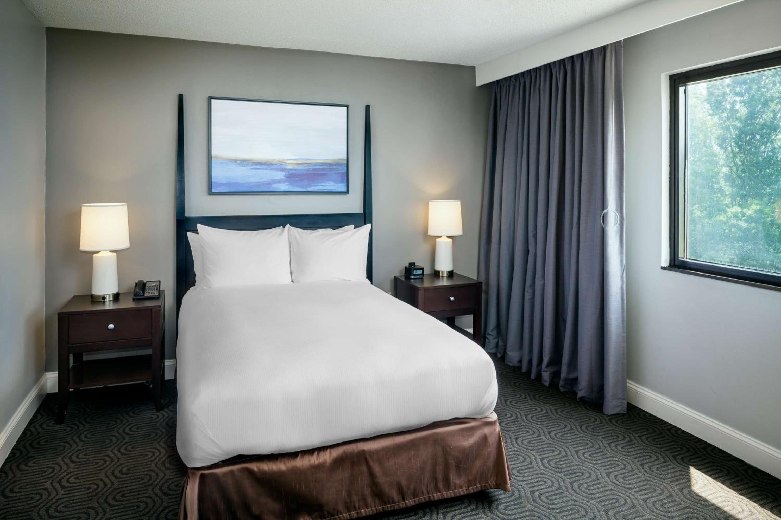 غرفة بسرير مزدوج مع أريكة لذوي الإعاقة