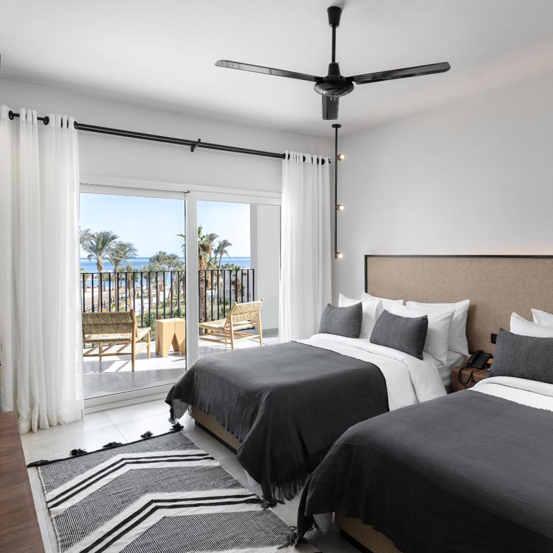 جناح بسرير كينج بإطلالة على البحر بغرفتي نوم، Serry Beach Resort 4/7