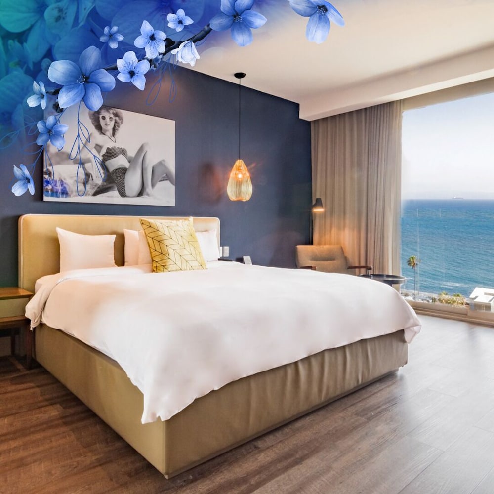 غرفة ديلوكس بسرير كينج بإطلالة على البحر، Torre Lucerna Hotel Ensenada 6/11