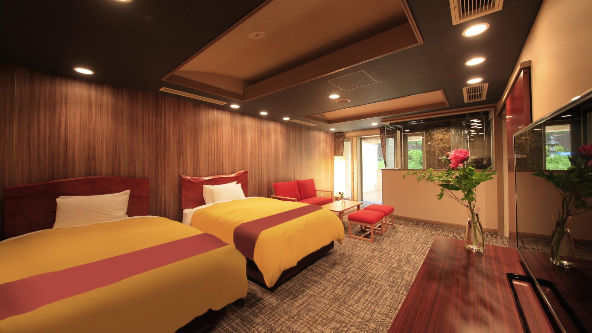Room, Twin Beds, Outdoor Bath, Sauna