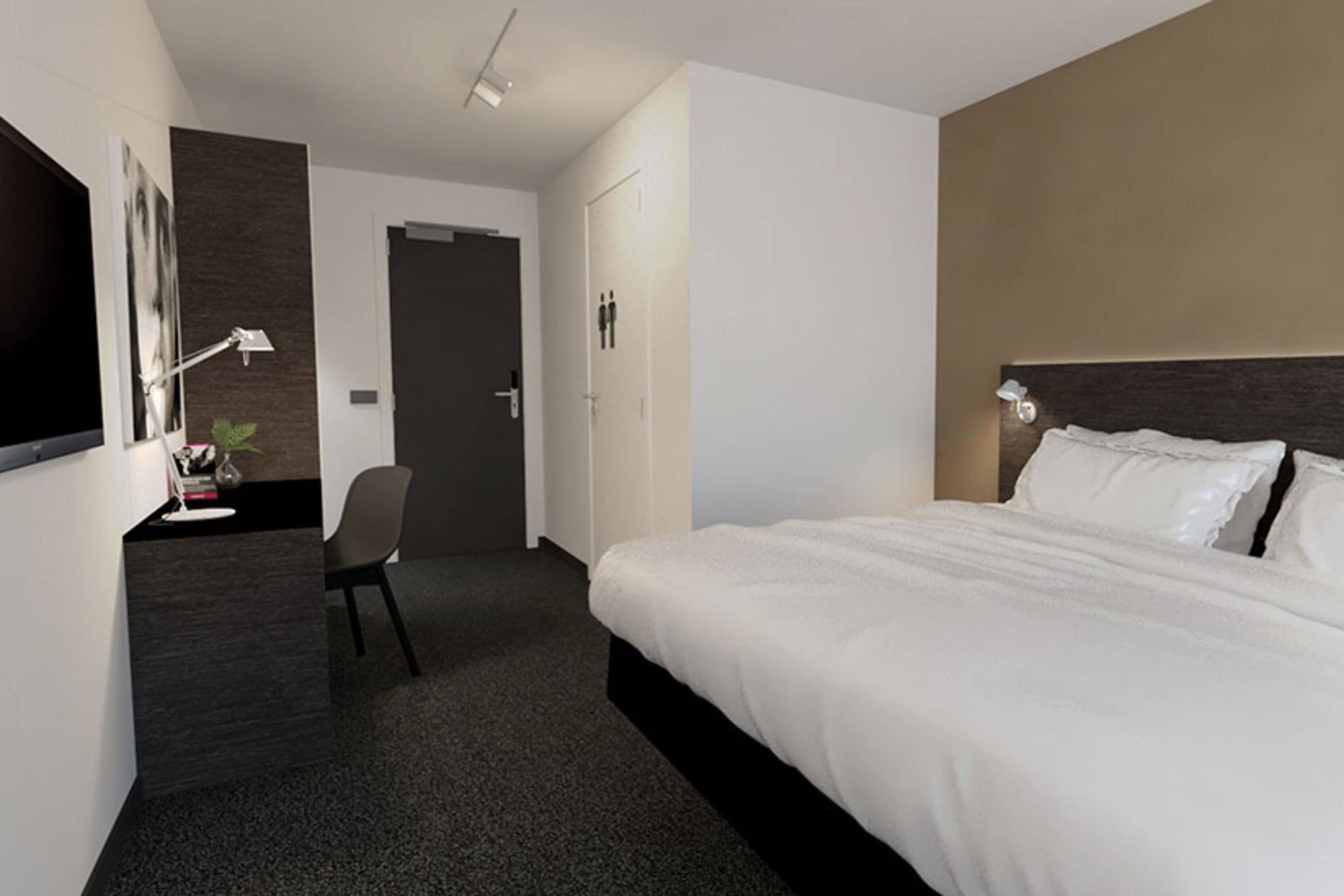 Compact, Twin Beds, 2 Murphy Beds, No Window