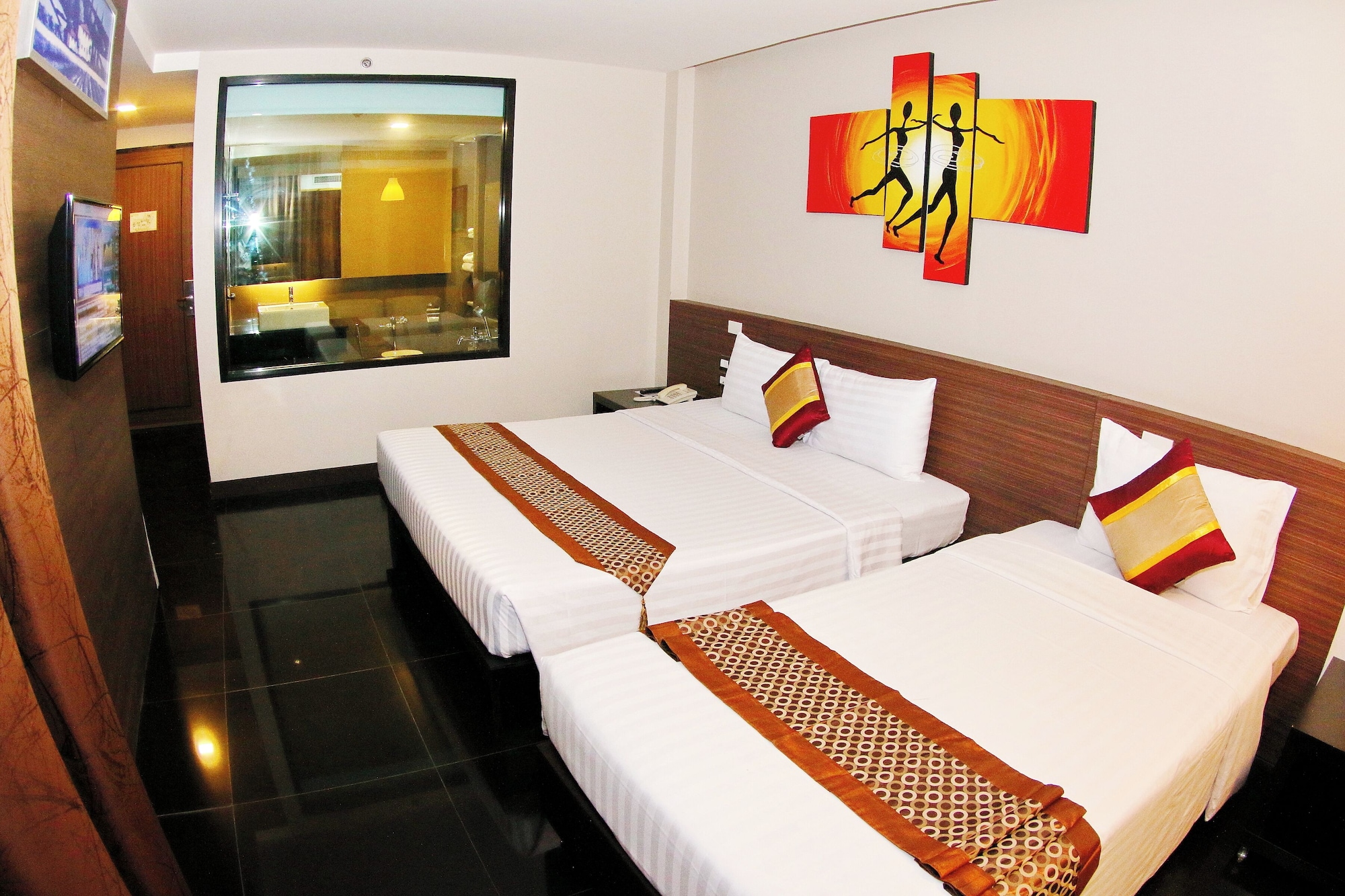Deluxe, Triple, 1 Double and 1 Single Bed, Garden View, Balcony