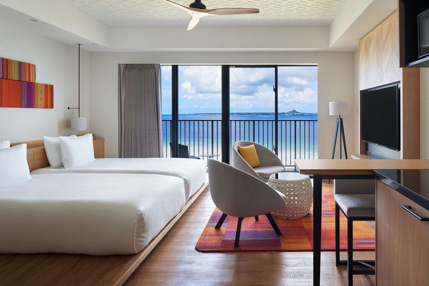 Semi Room, Premier, Studio, 2 Semi Double Beds, Ocean View