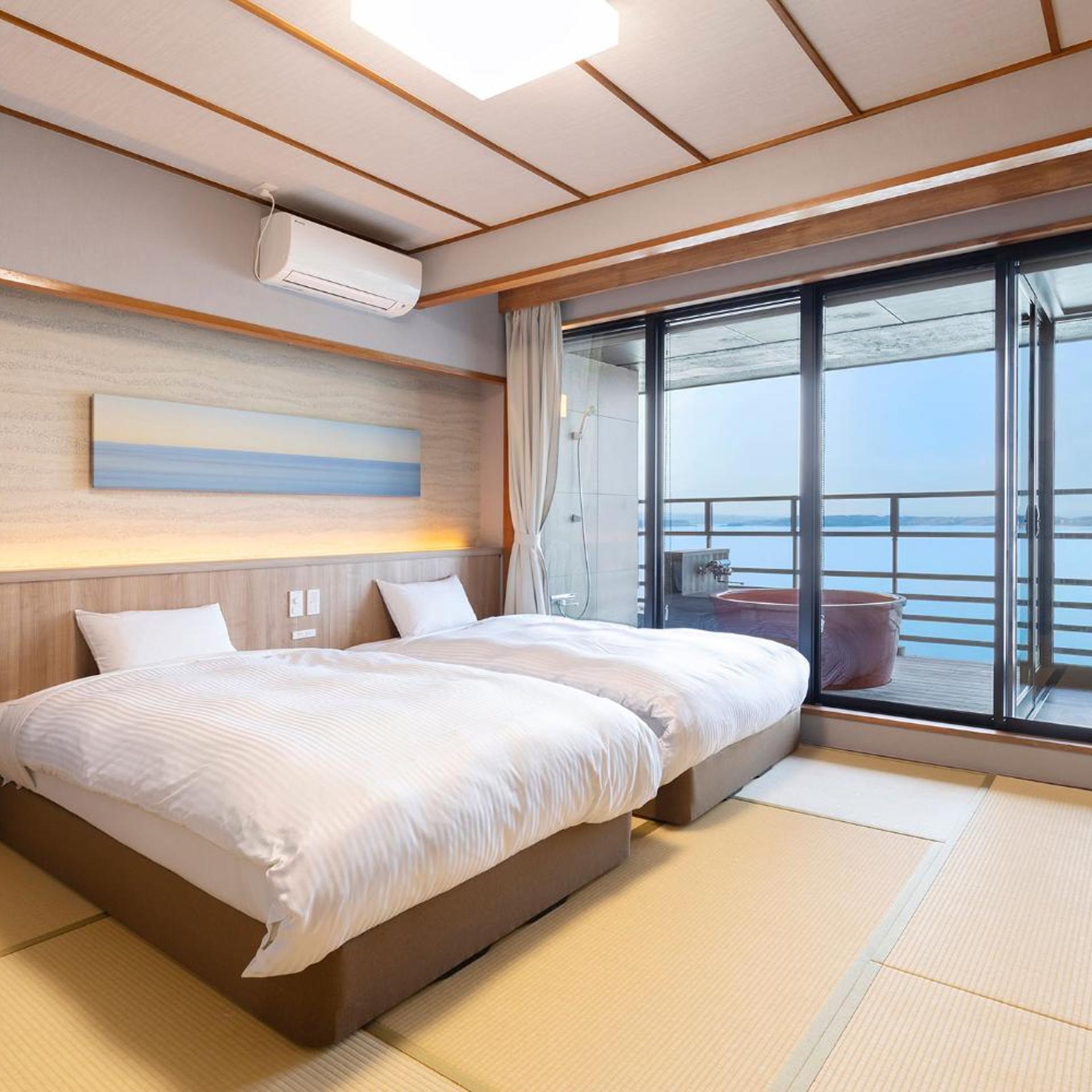 JAPANESE, STANDARD, TWIN BEDS, OUTDOOR BATH