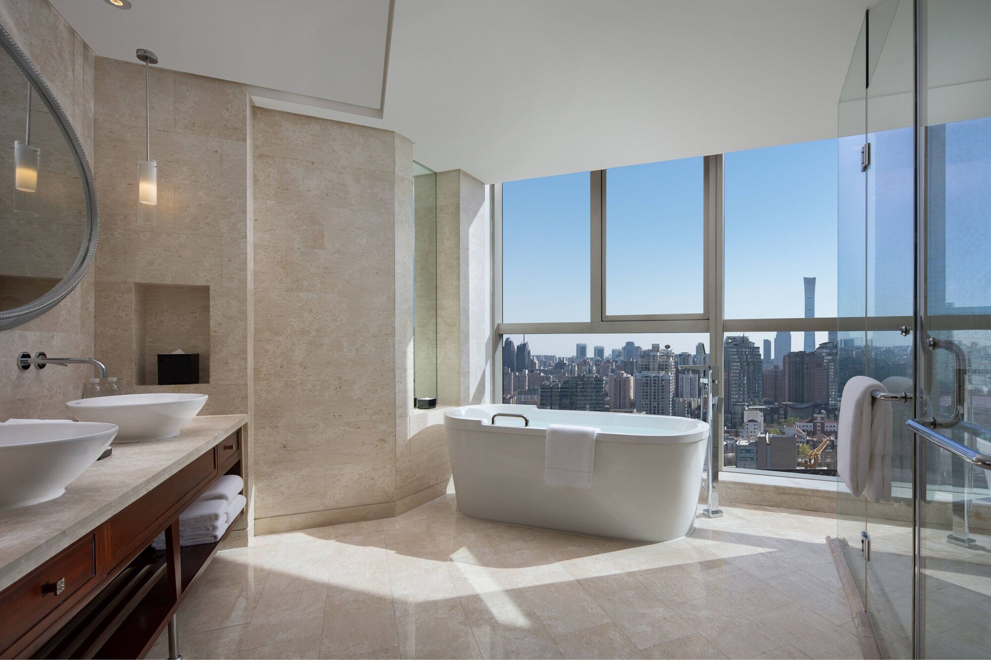 غرفة بسريرين مزدوجين بإطلالة على المدينة، Beijing Marriott Hotel Northeast 9/10