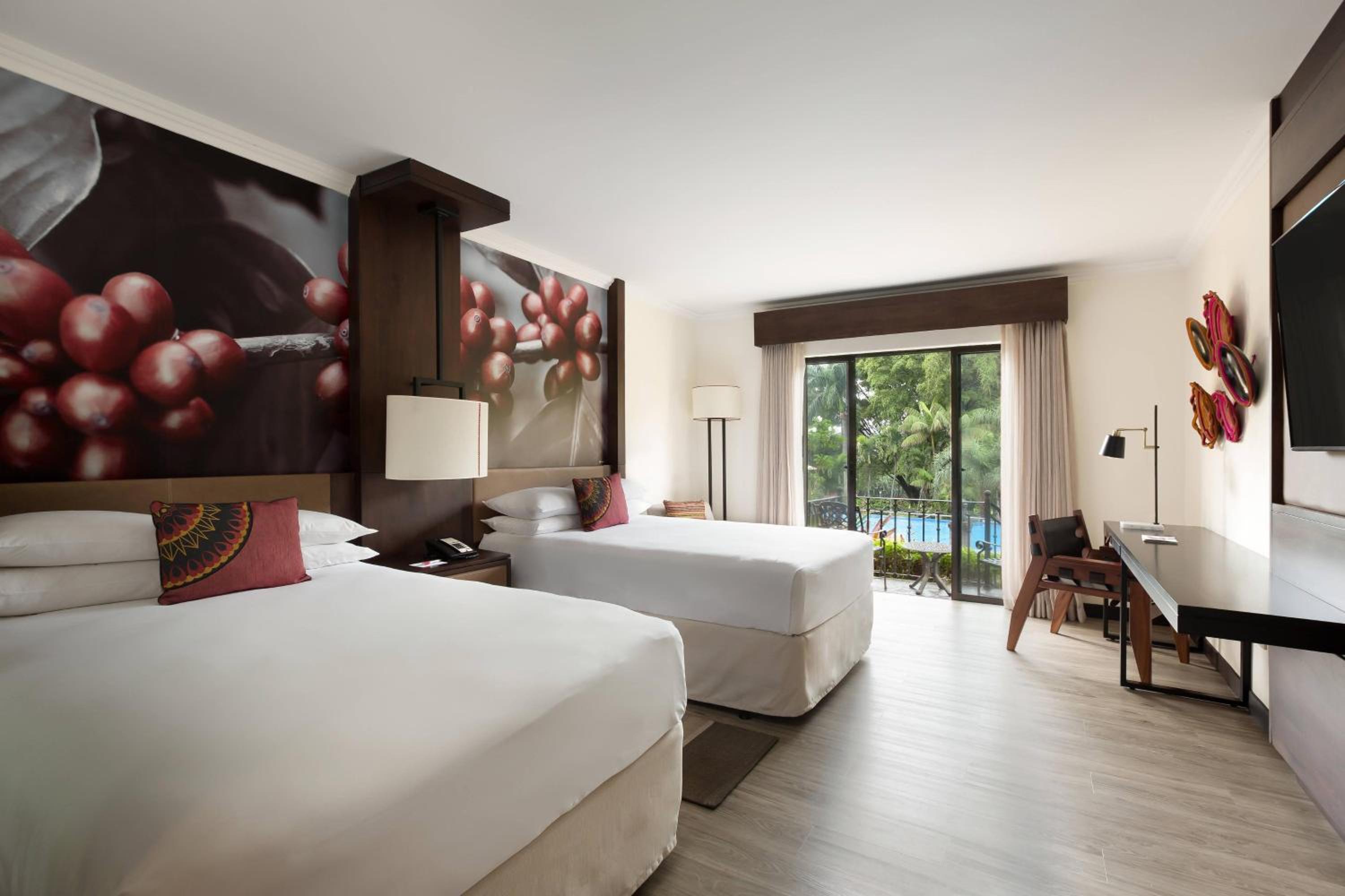 Guest Room, 2 Double Beds, Pool Access, Ground Floor