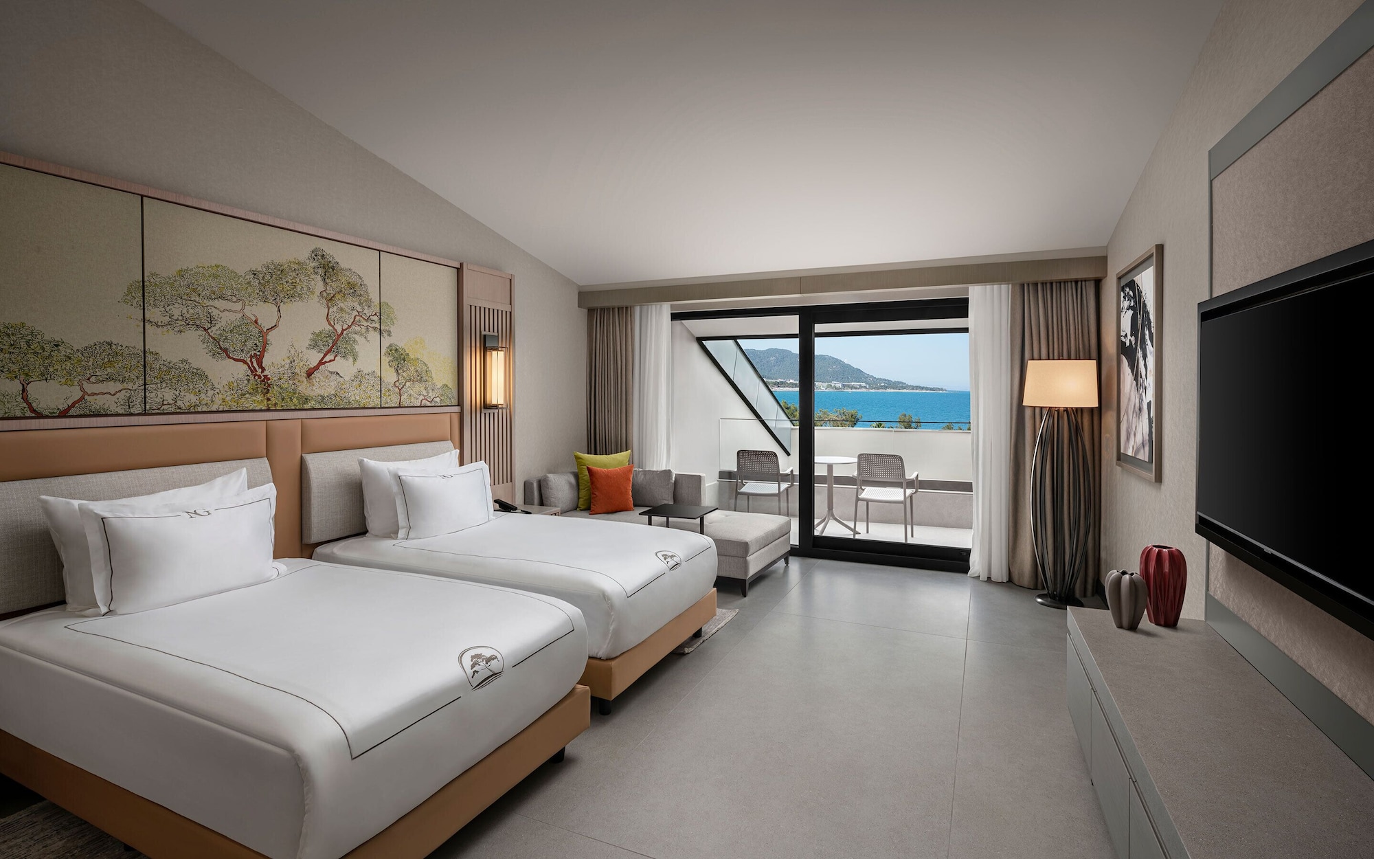 Unique, Deluxe, Family, Double and Twin Beds, Sea View, 2 Sofa