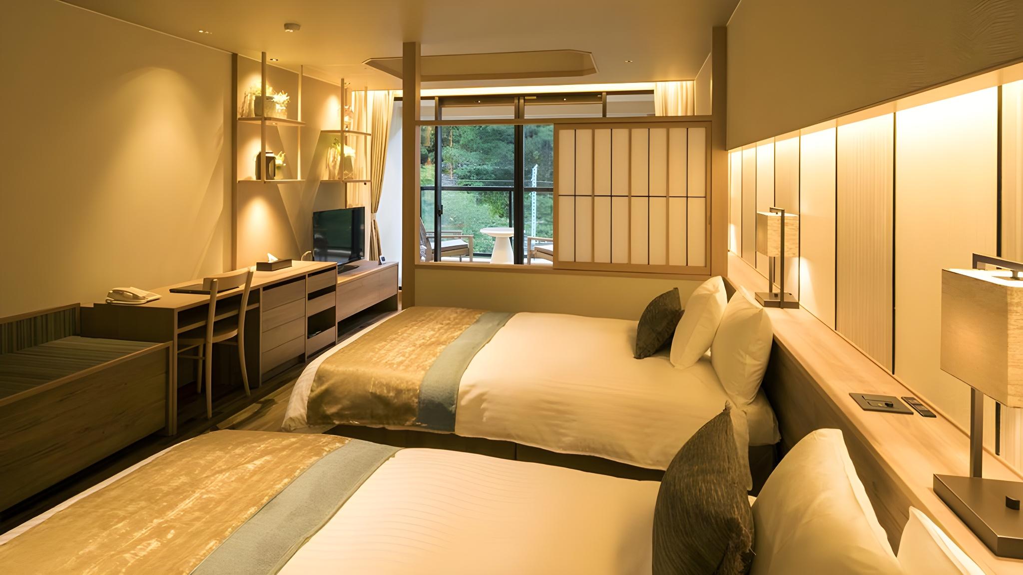 Twin Beds, River View, Terrace