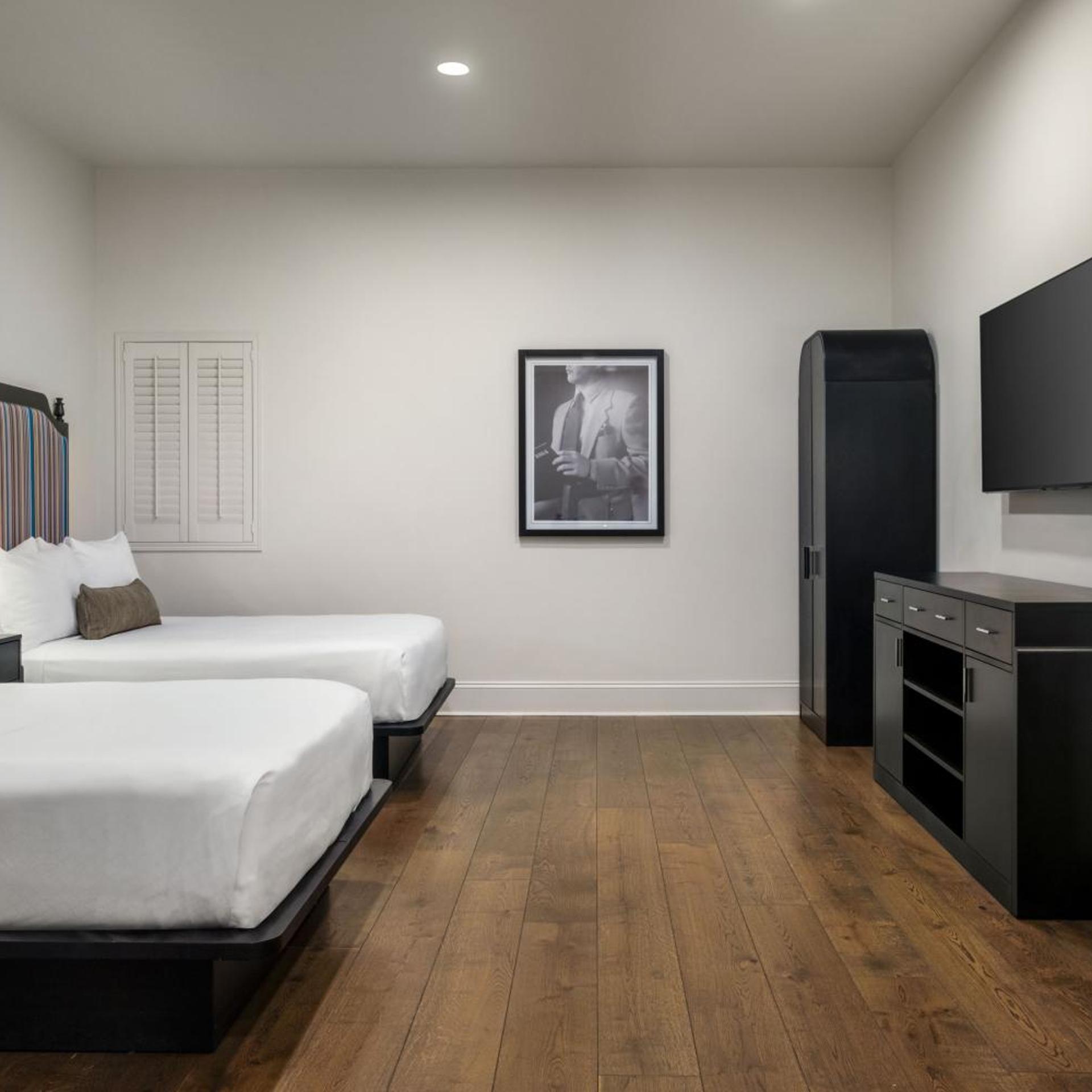 Interior, 2 Double Beds, No Window