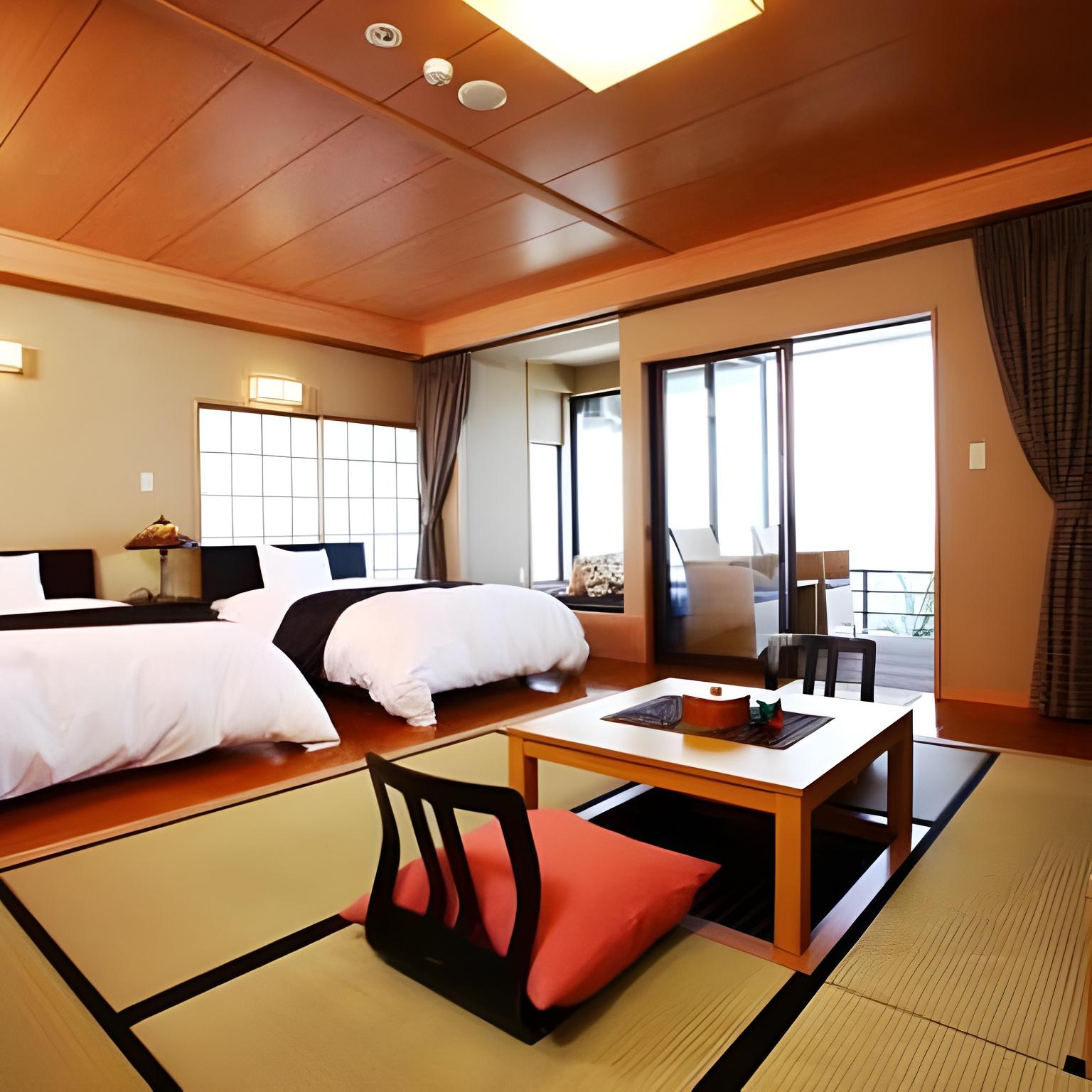 Japanese Western, Twin Beds, Ocean View, Outdoor Bath
