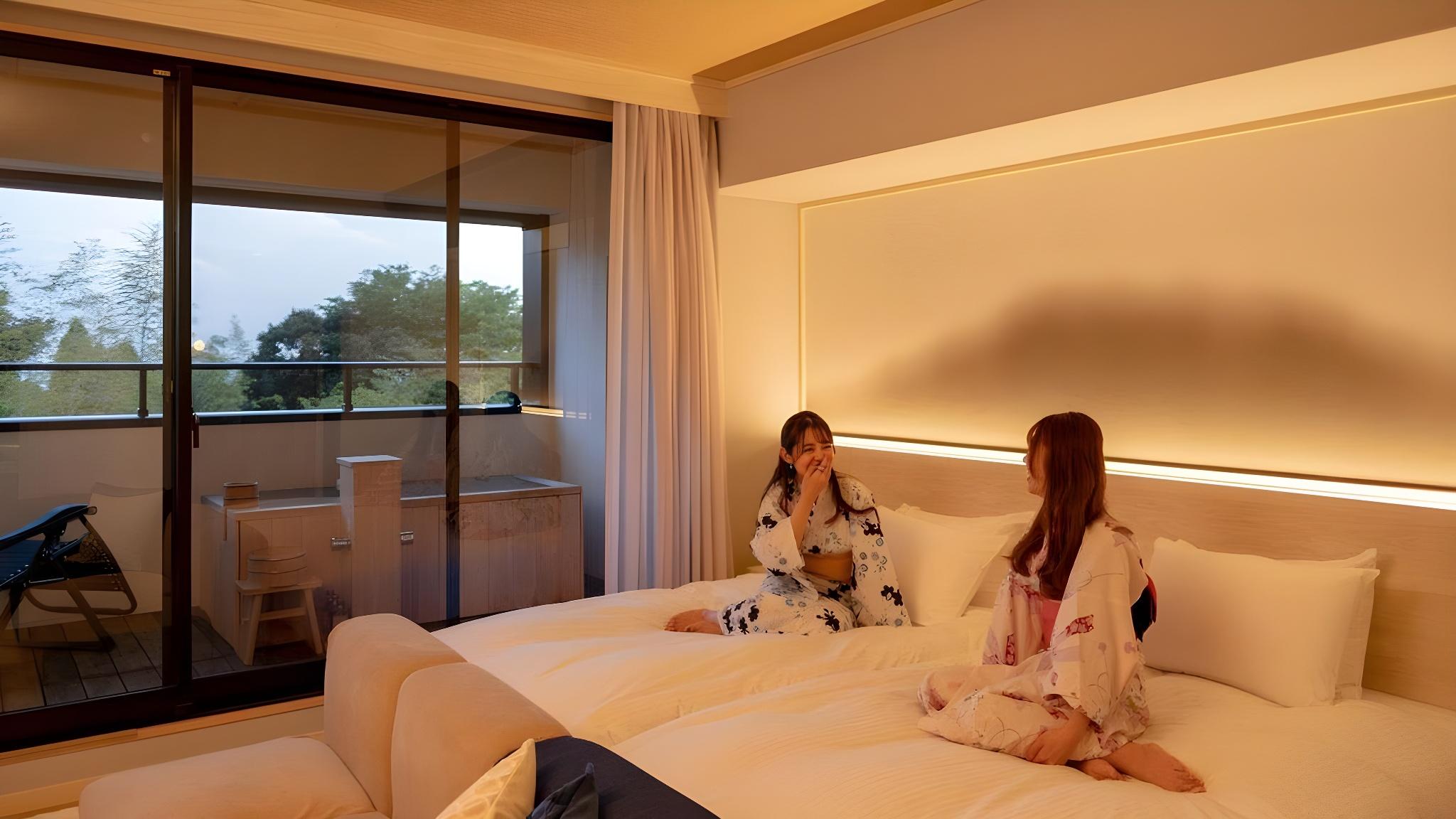 Twin Beds, Outdoor Bath, Tatami
