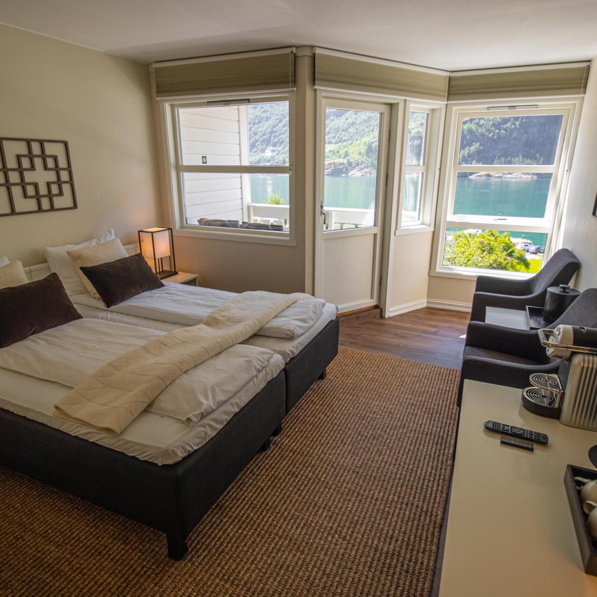 Room, Double or Twin Bed, Fjord View