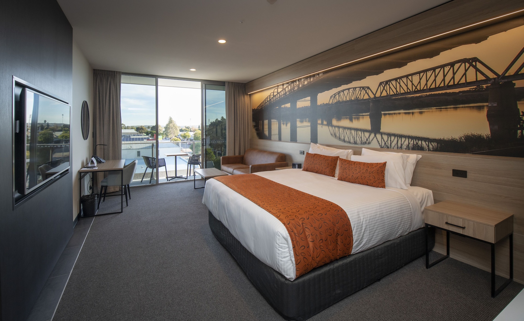 City, Suite, King Bed, Sofa, Balcony
