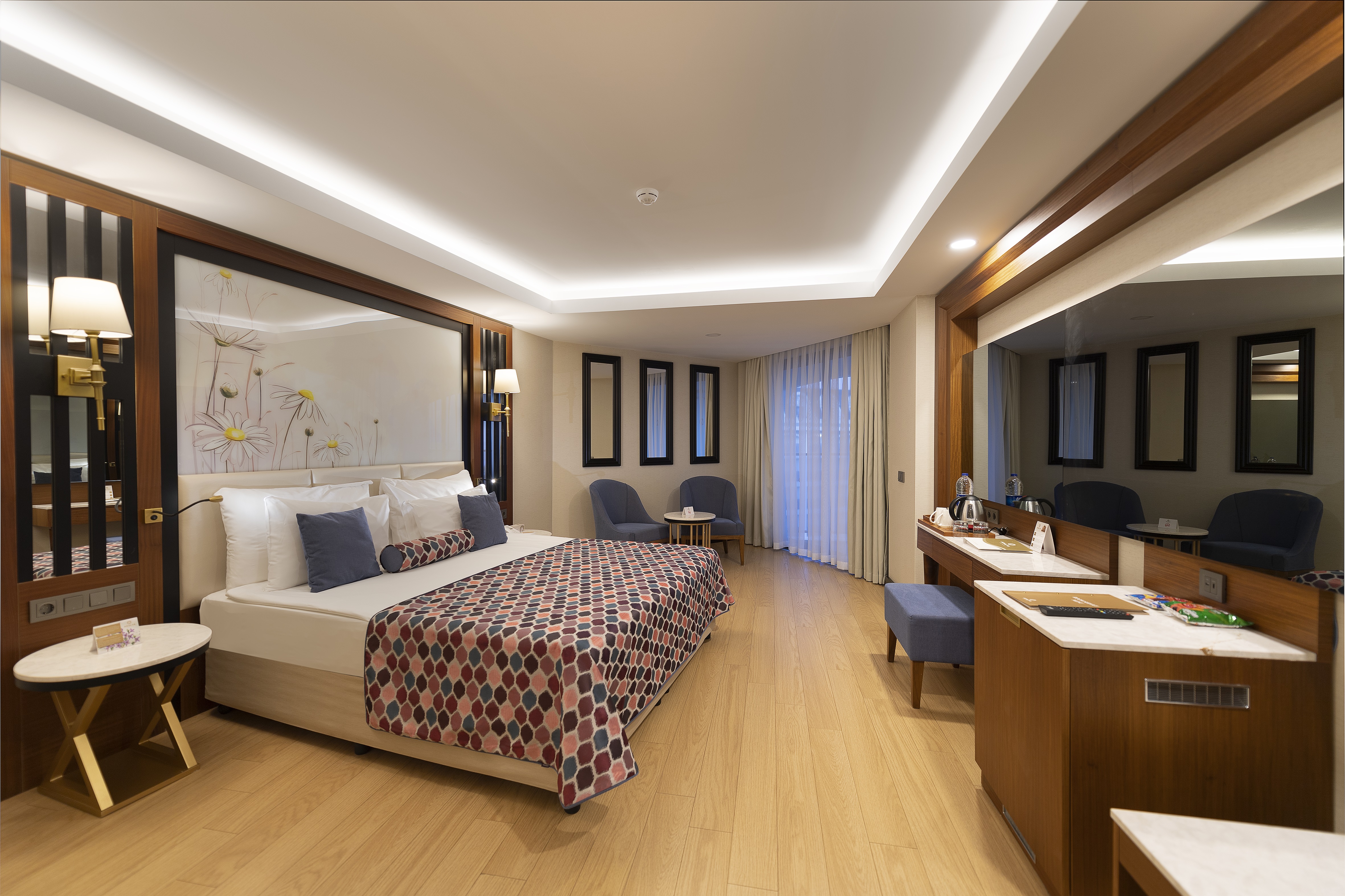 Room, Single, Double Bed, Lateral Side Sea View