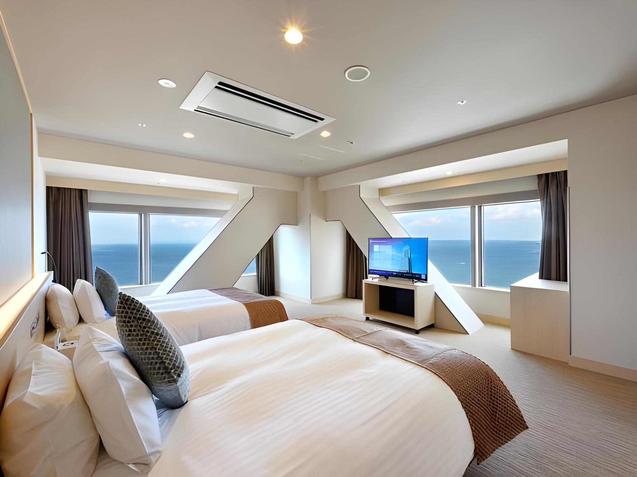 Deluxe, Twin Beds, with Extra Bed, Bay View, Corner