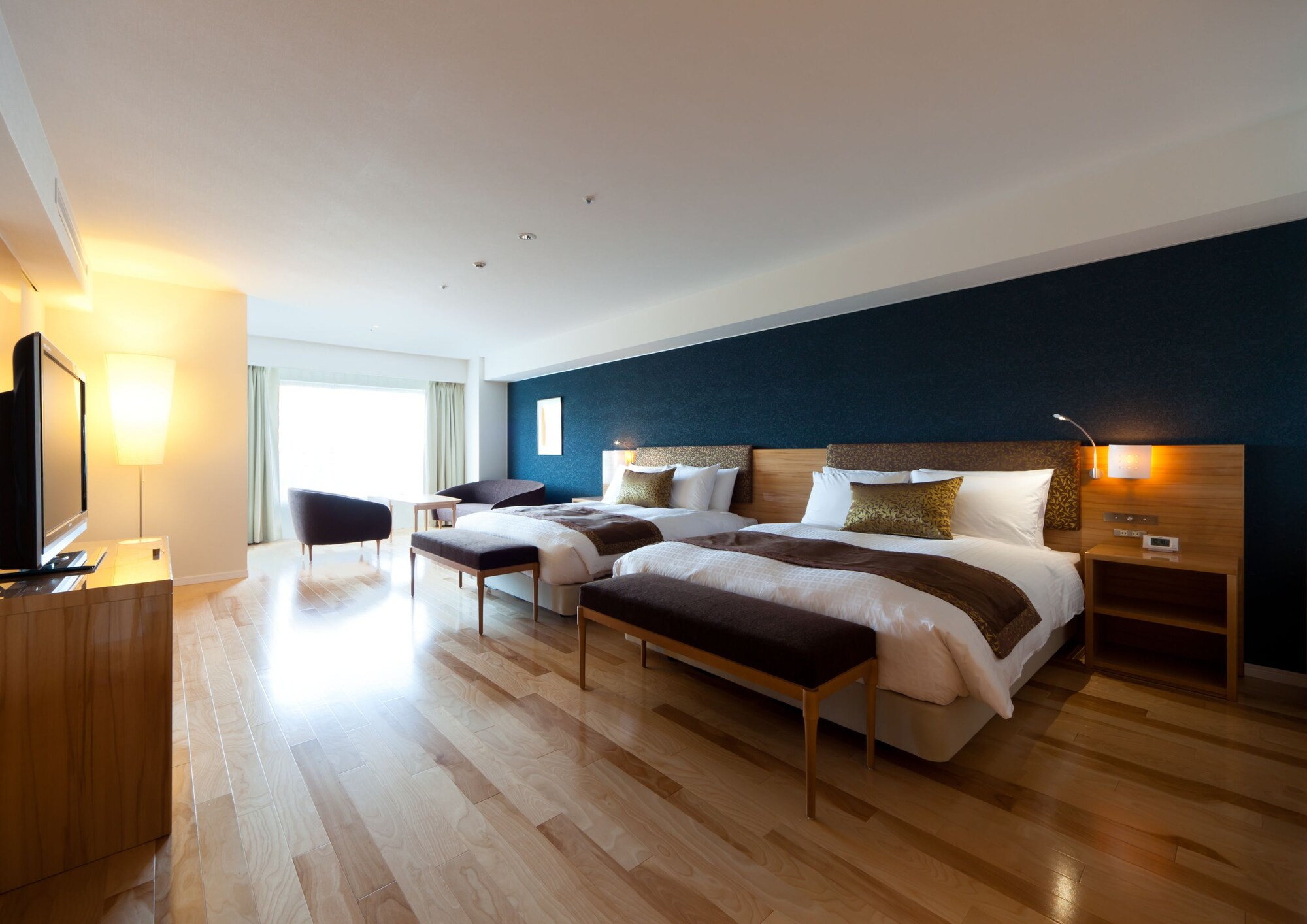 Deluxe, 2 Queen Beds, Fountain View, Hot Spring Bath