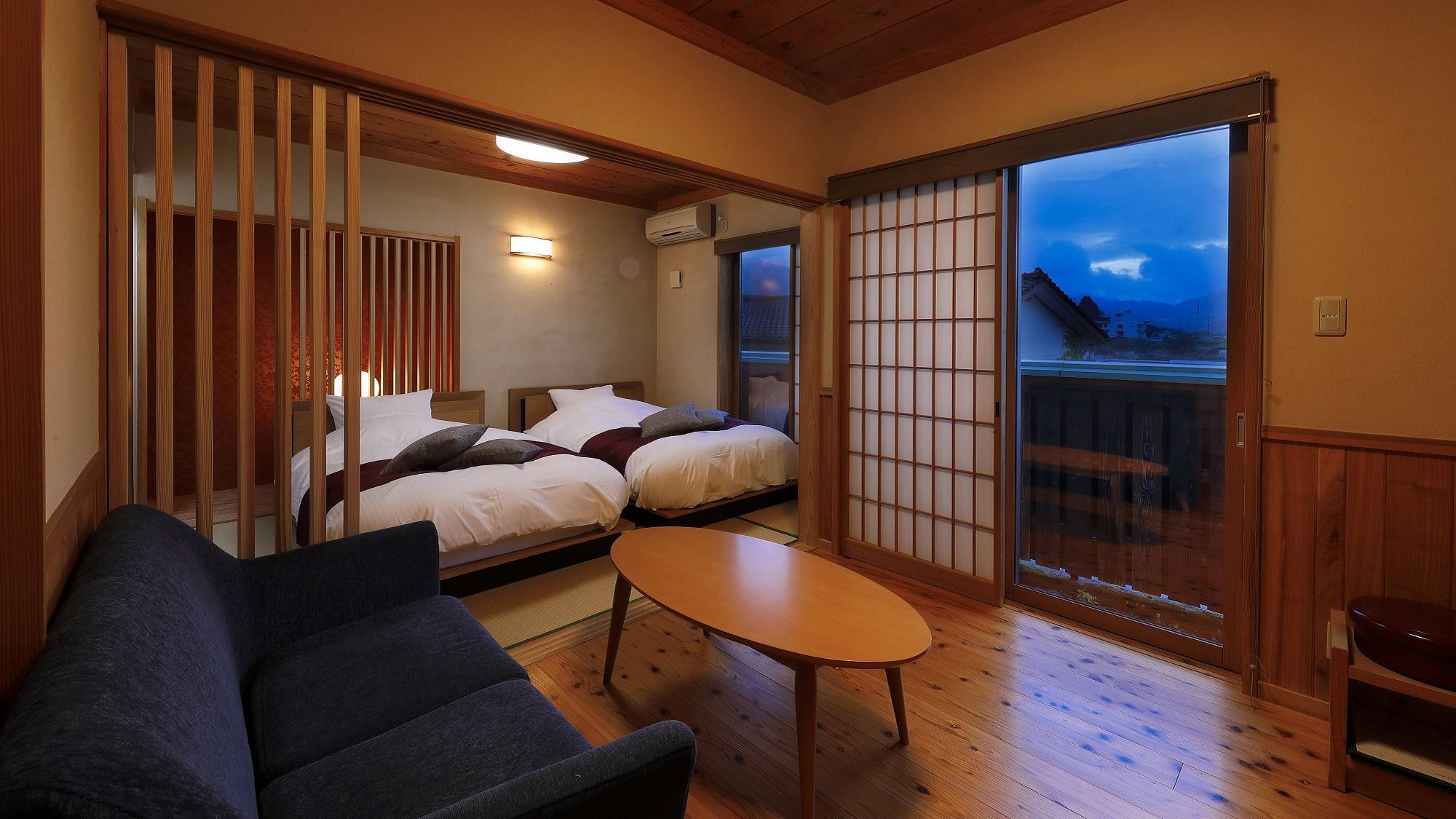 Japanese Western, Connecting, Space, Modern, Twin Beds