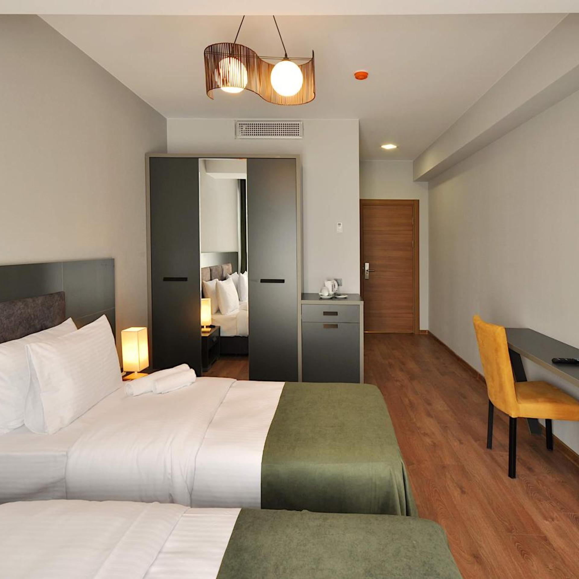 غرفة ديلوكس بسرير مزدوج أو سريرين منفصلين بشرفة، Jazz Hotel 6/8