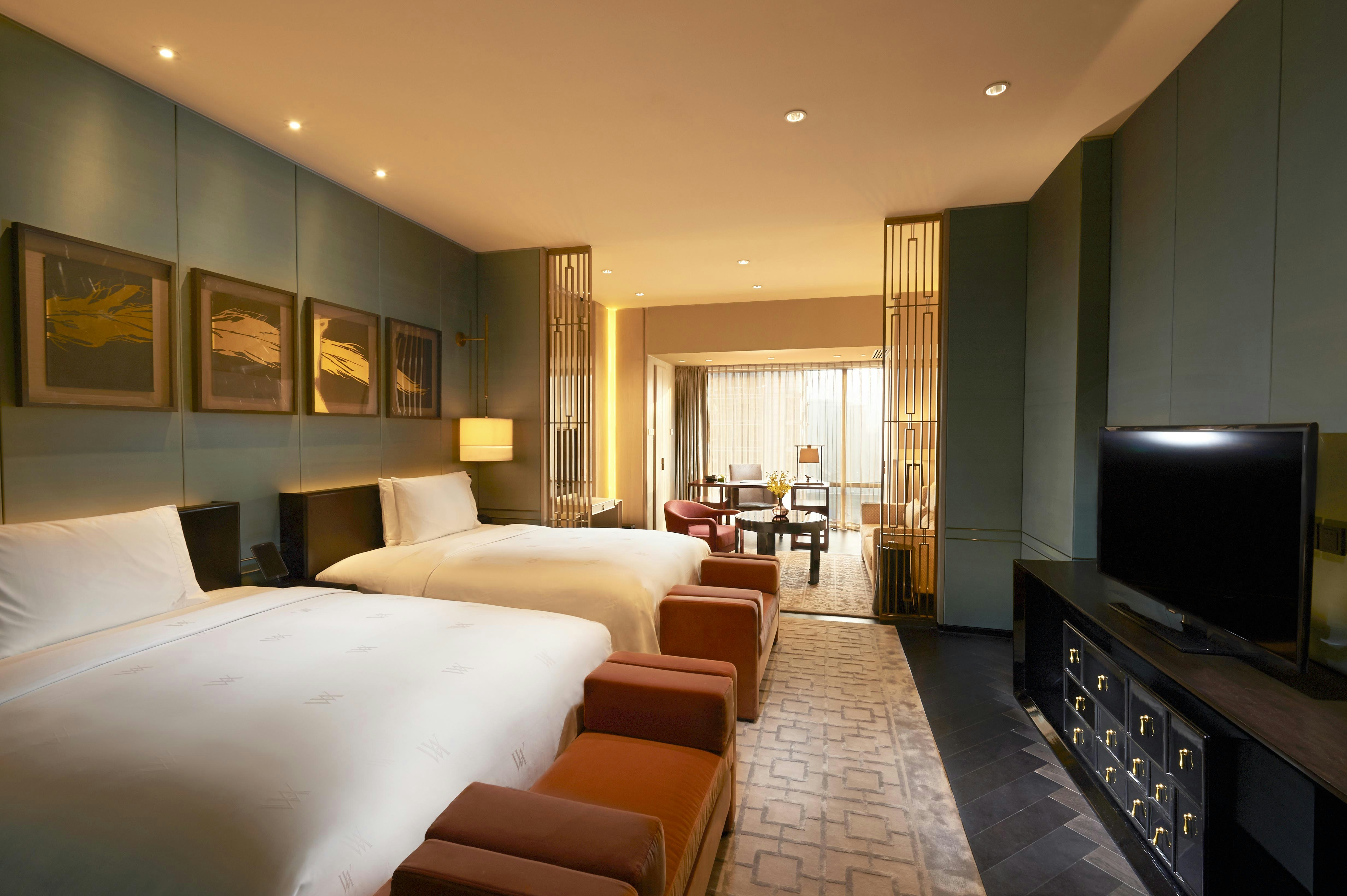 غرفة بريميير بسريرين كوين، Waldorf Astoria Beijing 3/4