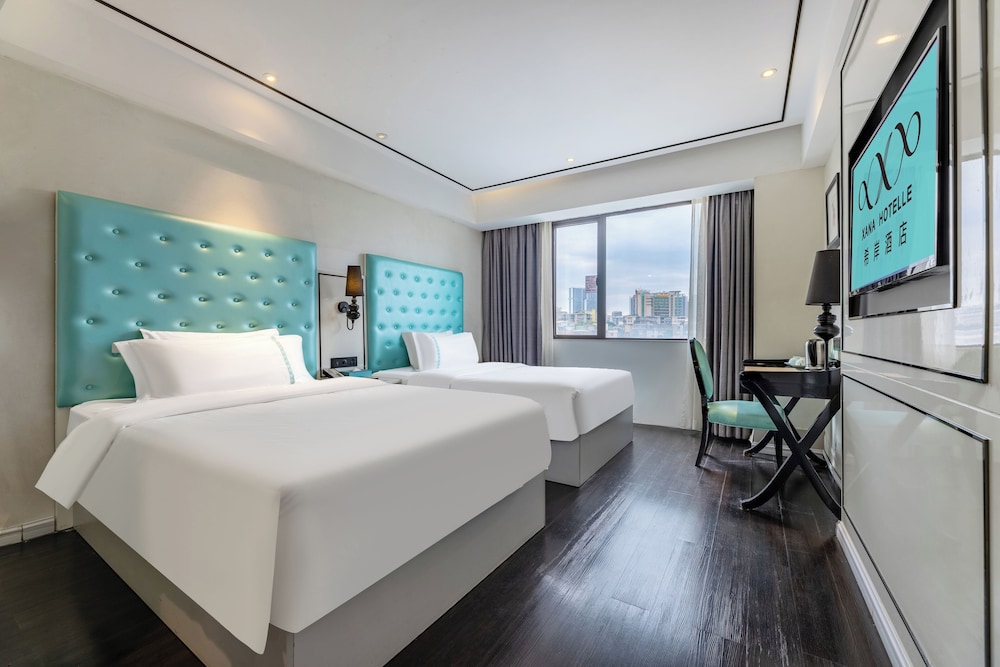 غرفة فاخرة بسريرين مزدوجين بإطلالة على المدينة، Xana Lite Hotel (Guangzhou Dongxiaonan Metro Station Shixi) 3/10