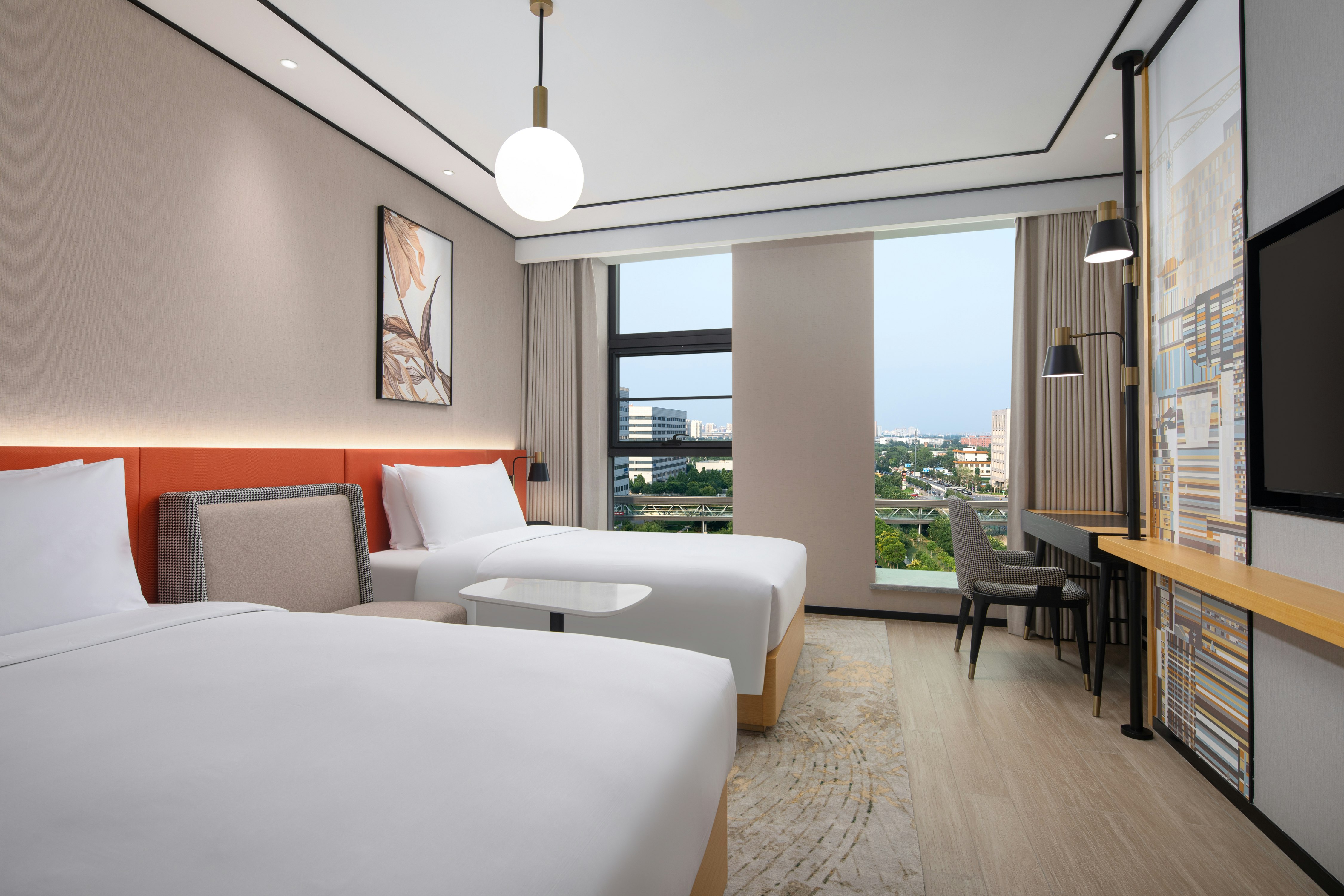 غرفة بسريرين منفصلين في طابق مرتفع، Hilton Garden Inn Beijing Huaxiang Tiantan Hospital 3/4