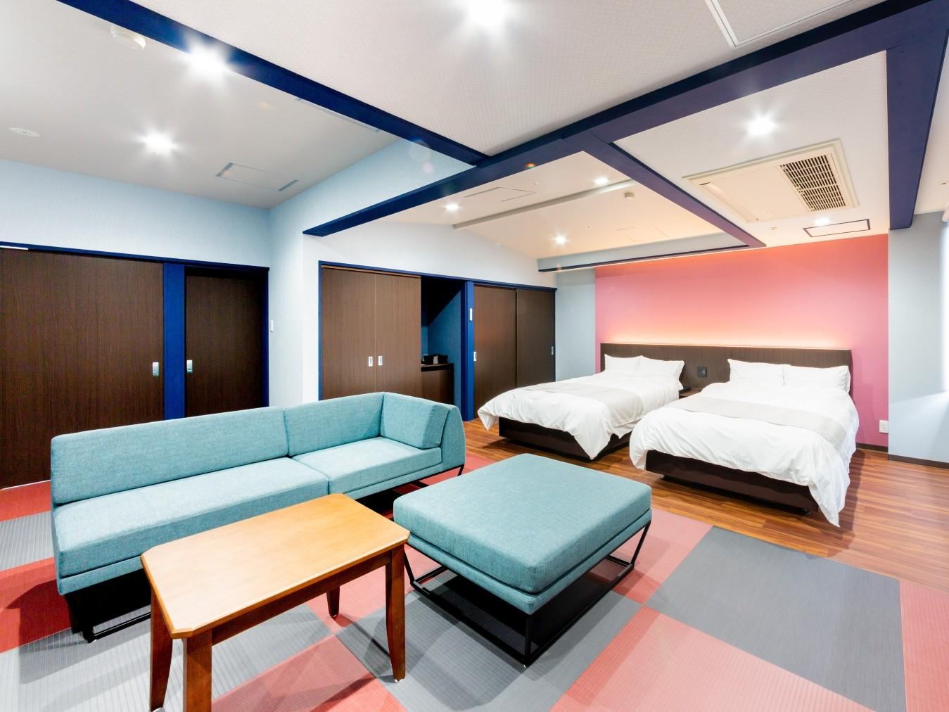 Semi Room, Modern, 2 Semi Double Beds, 2 Futon Beds