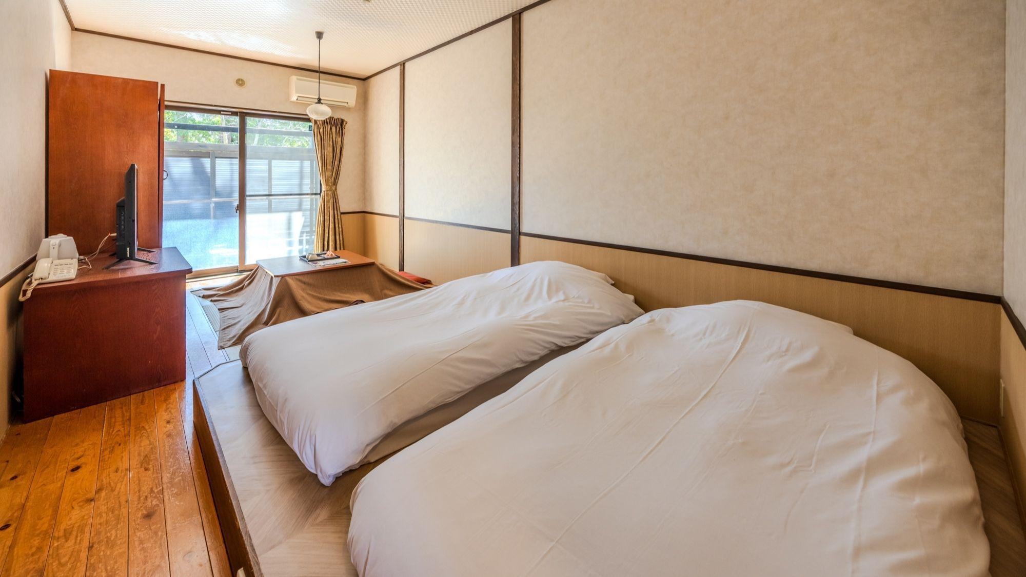 Japanese, Twin Beds, Outdoor Bath