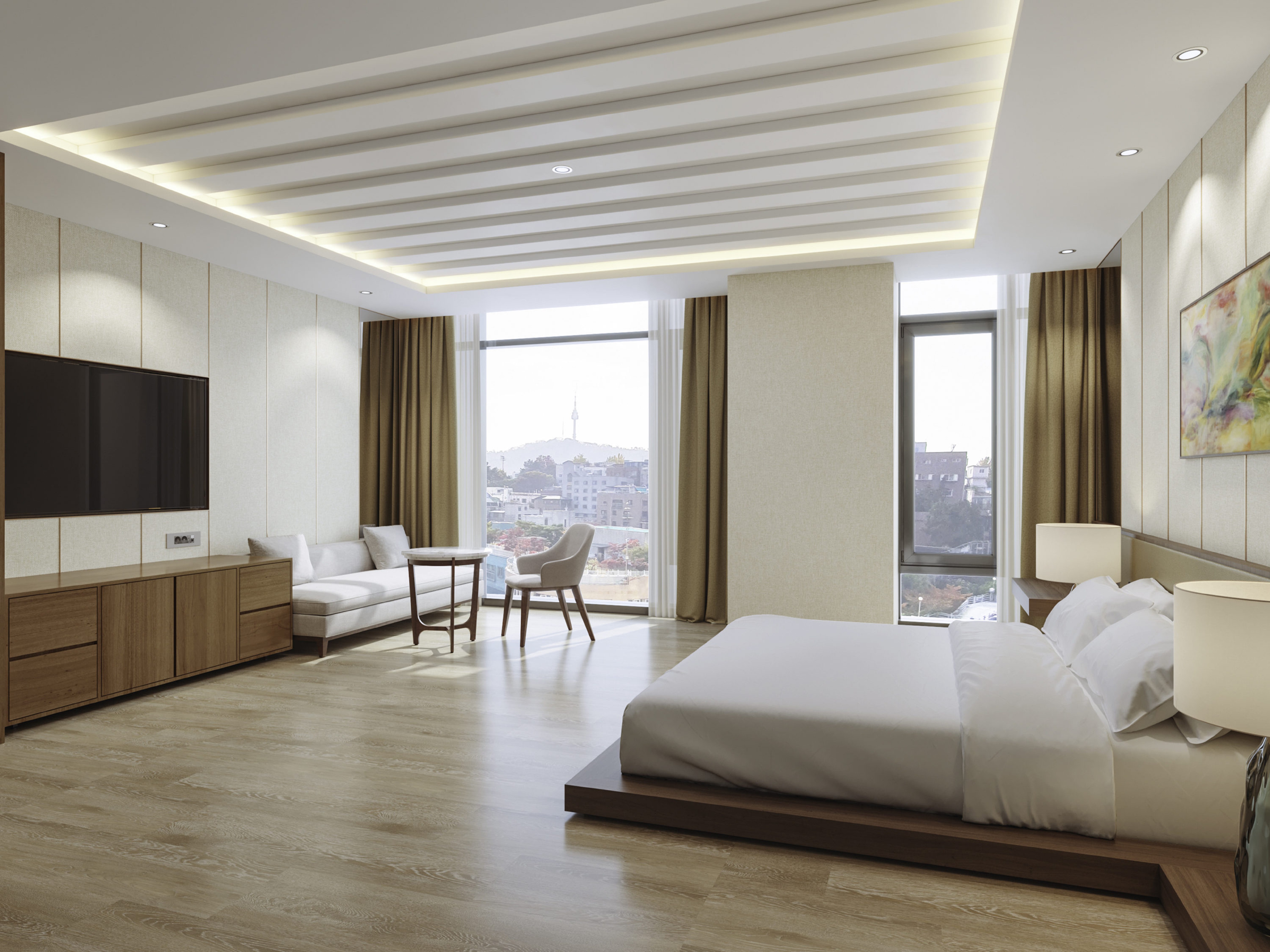 Korean, King Bed