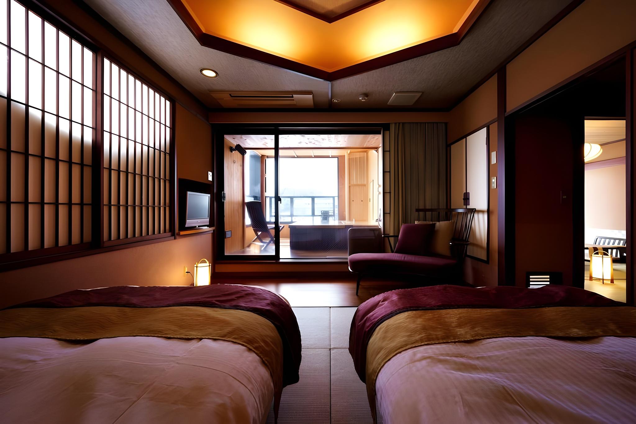 Japanese Western, Suite, Twin Beds, Outdoor Bath