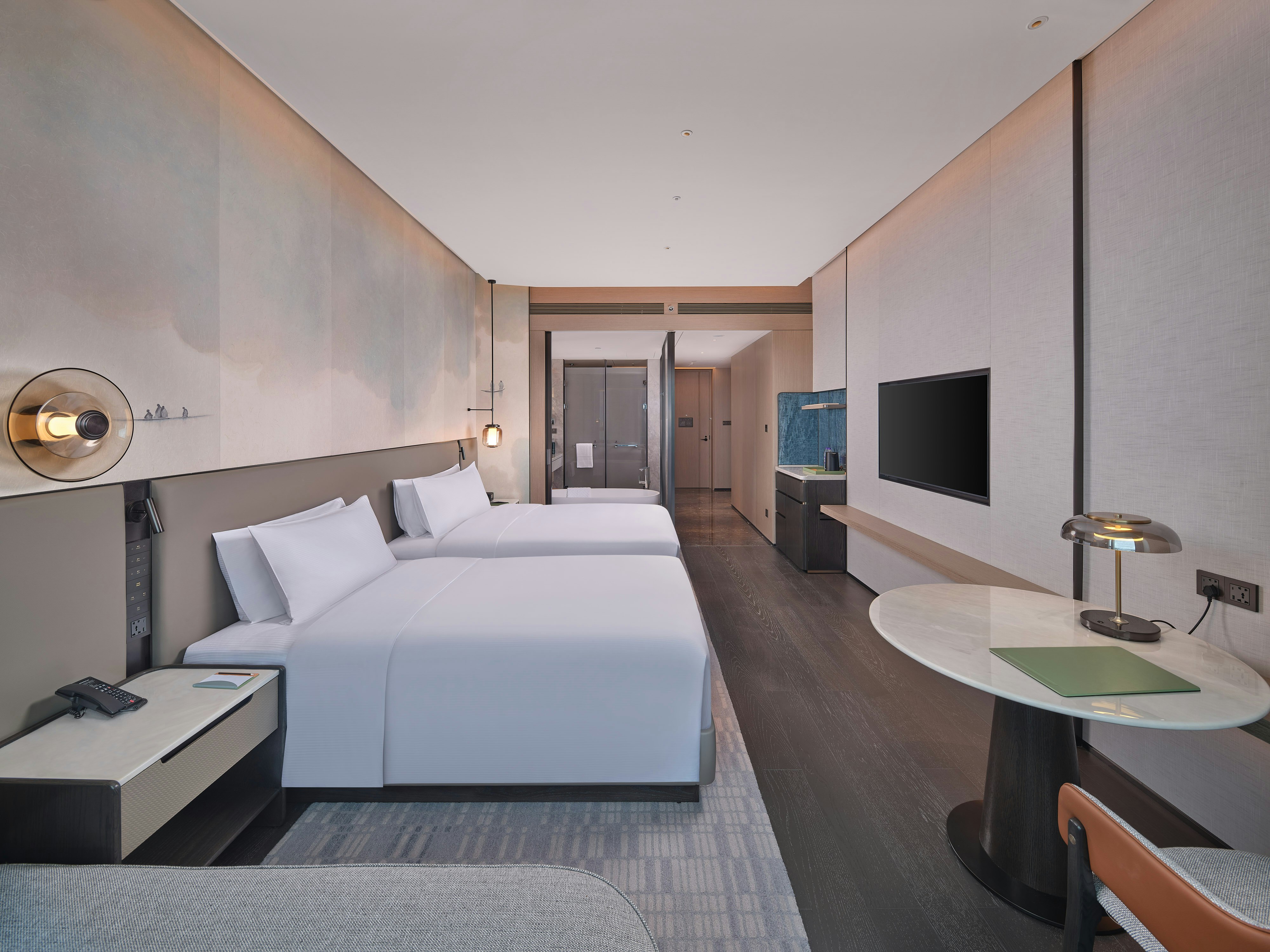 غرفة ديلوكس بسريرين منفصلين، Hilton Huizhou 2/3