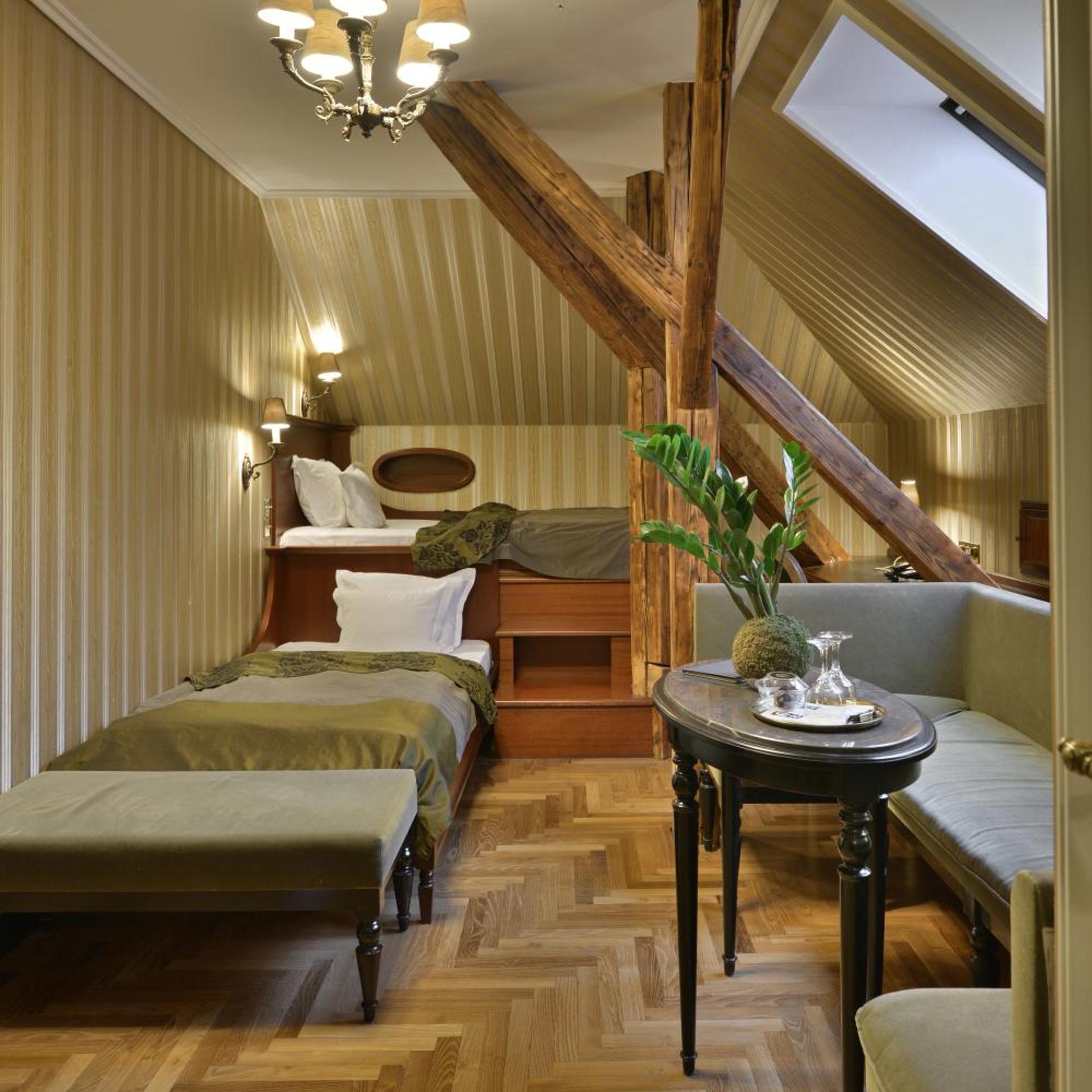 Room, Twin Beds, Attic