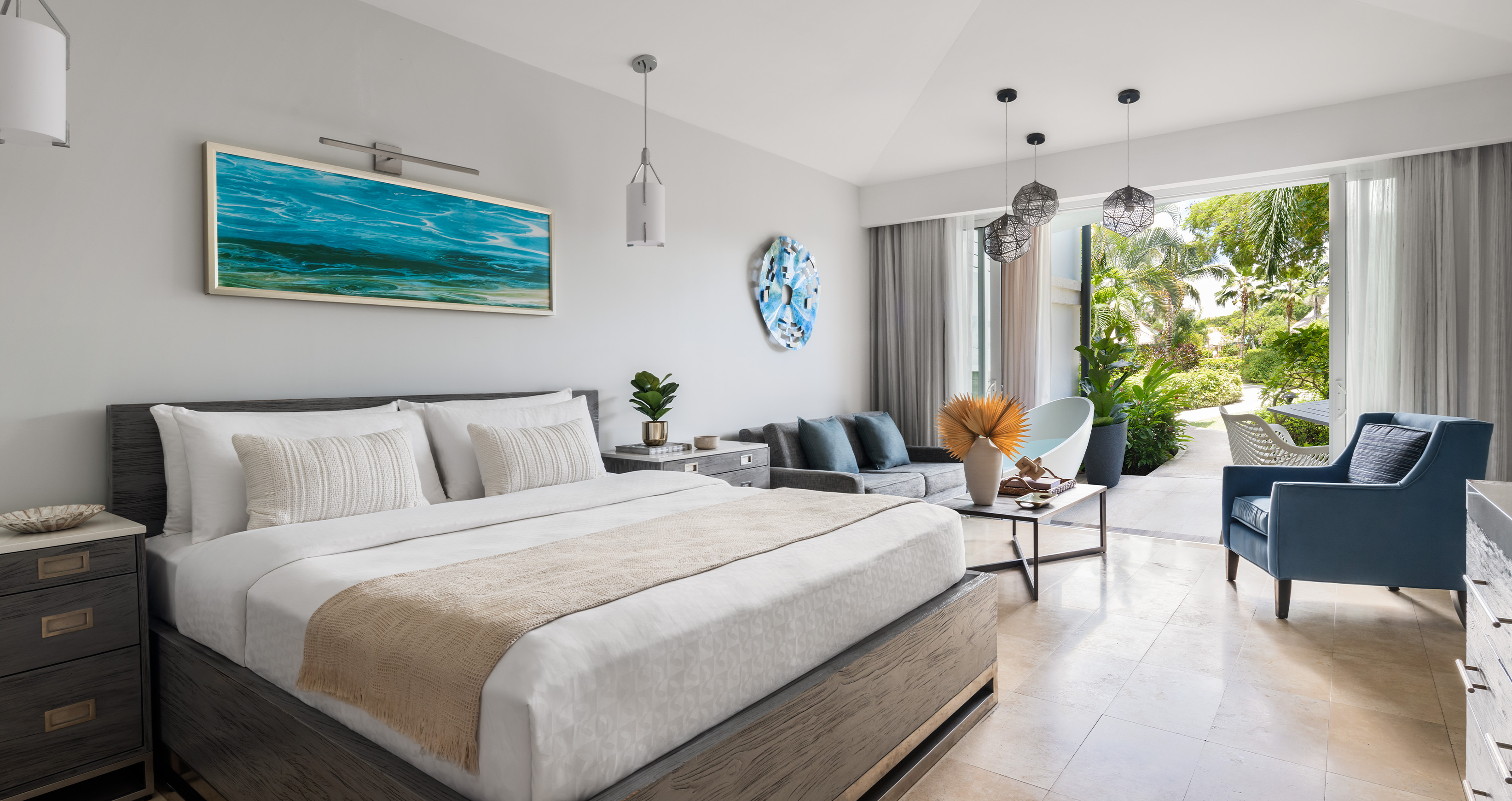 Sea, Palm, Junior Suite, Outdoor Bath, Bathtub, Club Floor, South Wing